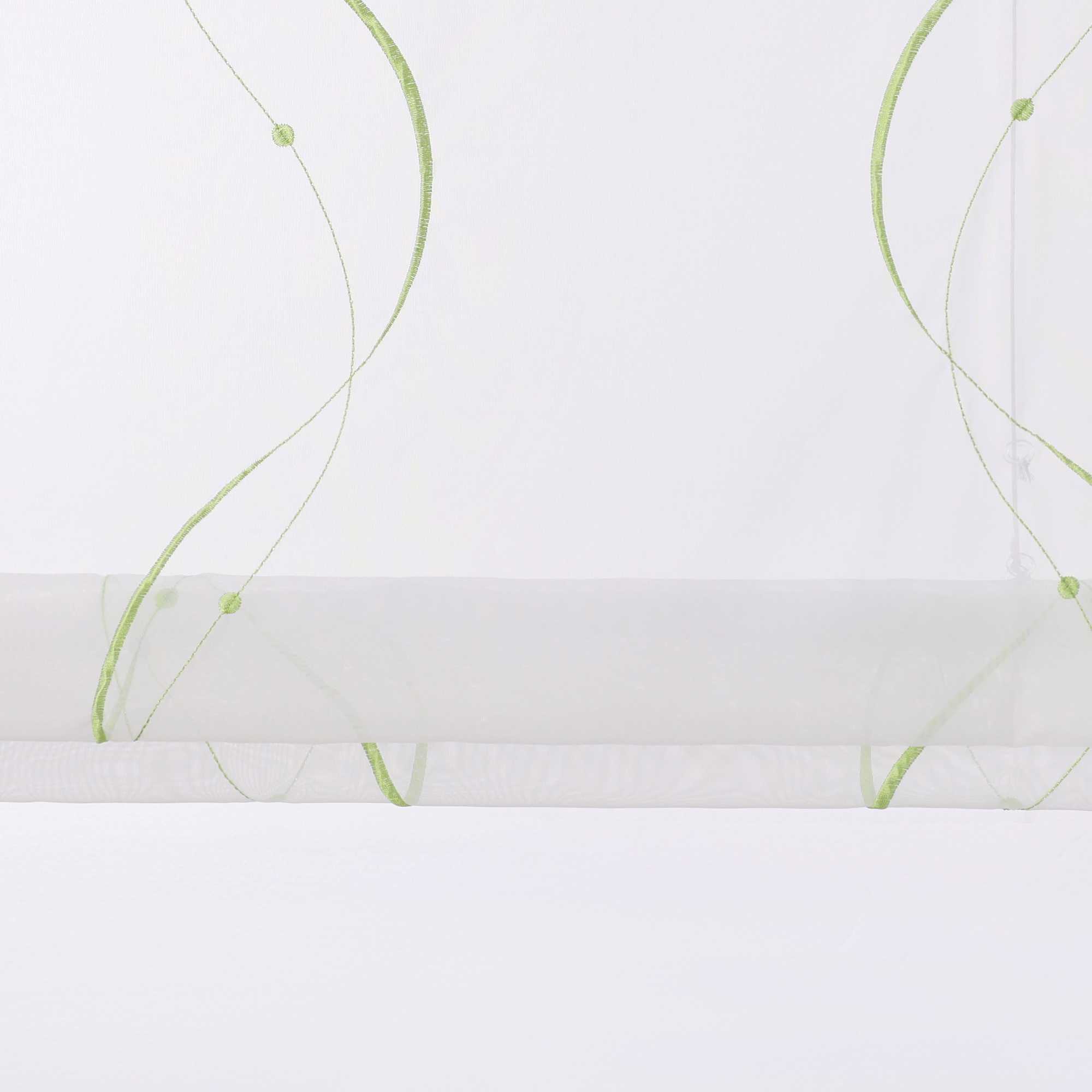 Rollos ohne Bohren Weiß Raffgardine mit Ösen Transparent Gardinen mit U-Haken Ösenrollo Modern Bestickt 1 Stück - Joyswahl