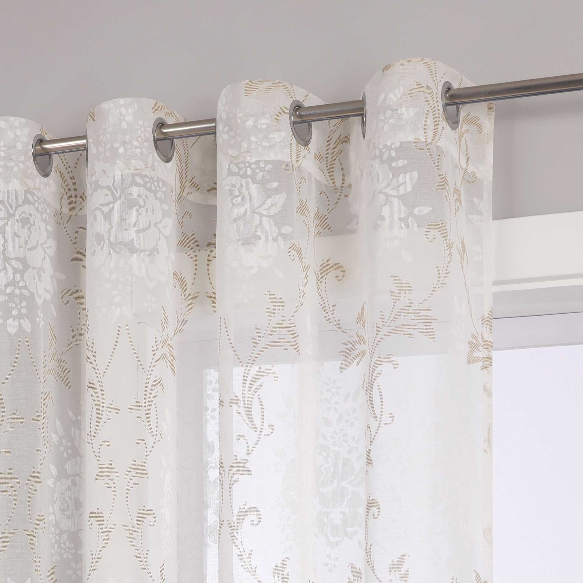 Elegante Transparente Gardinen mit Rankenmuster Ösenschal 1 stück - Joyswahl