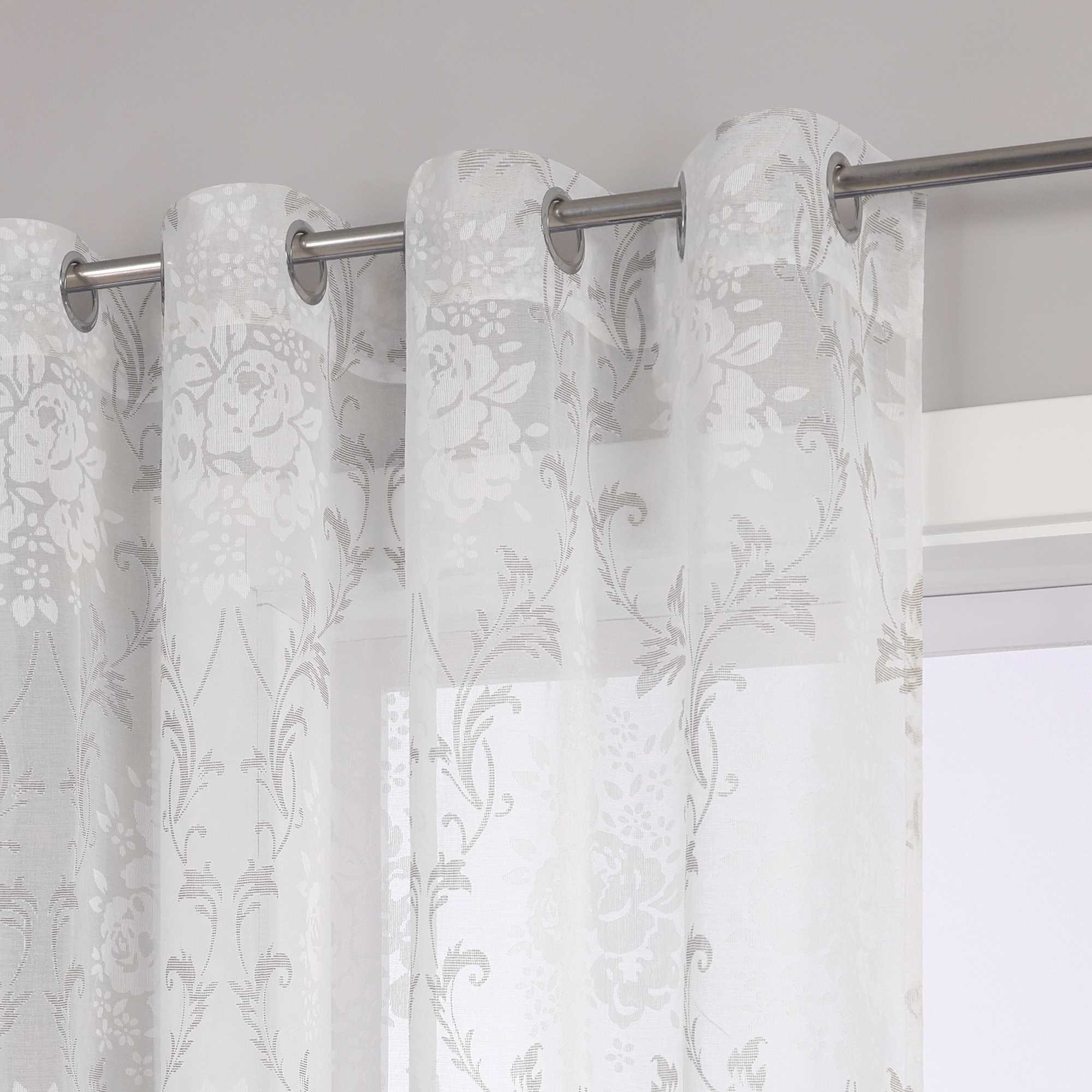 Elegante Transparente Gardinen mit Rankenmuster Ösenschal 1 stück - Joyswahl