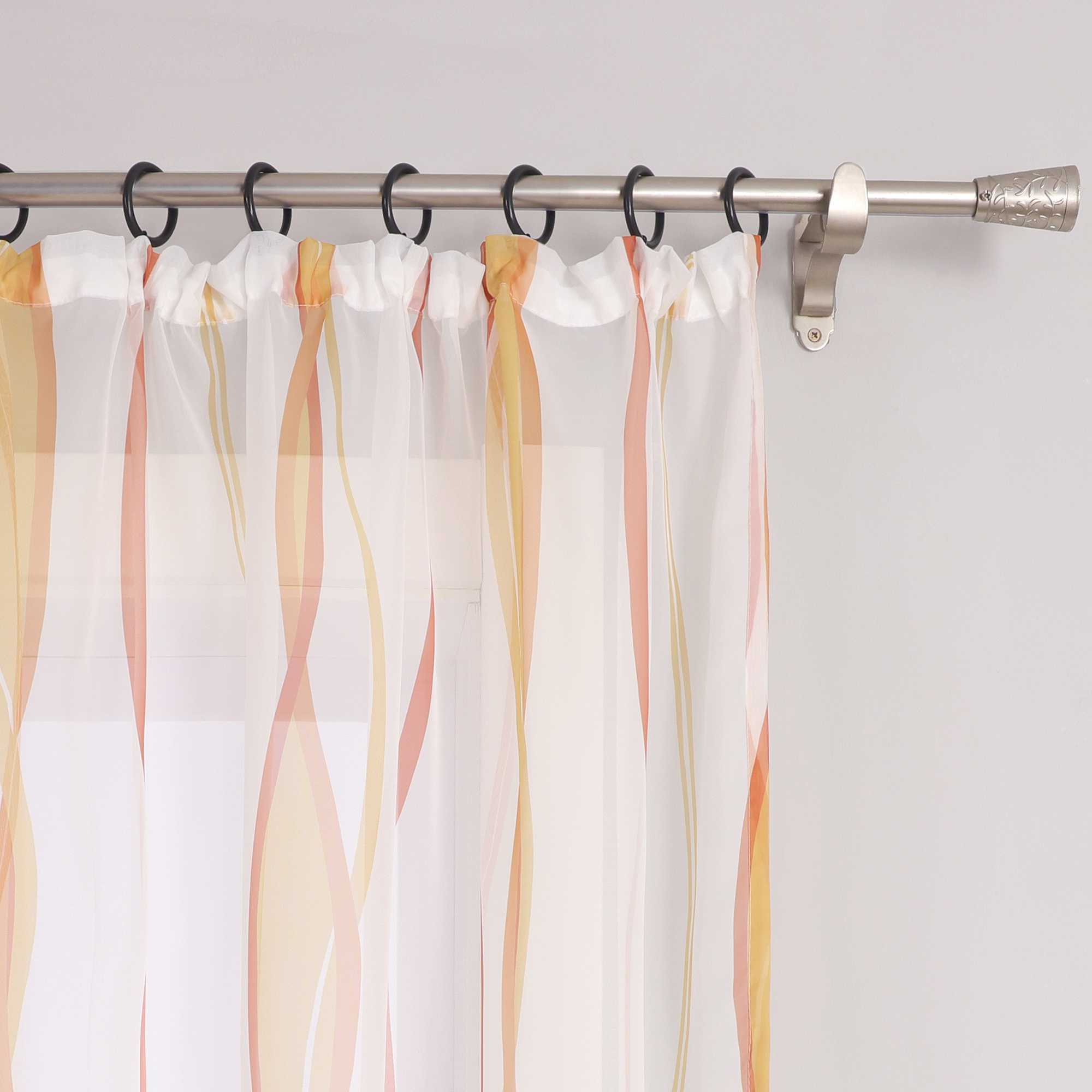Vorhang Kräuselband aus Polyester mit bunten Wellenmustern tranparent 1 stück - Joyswahl