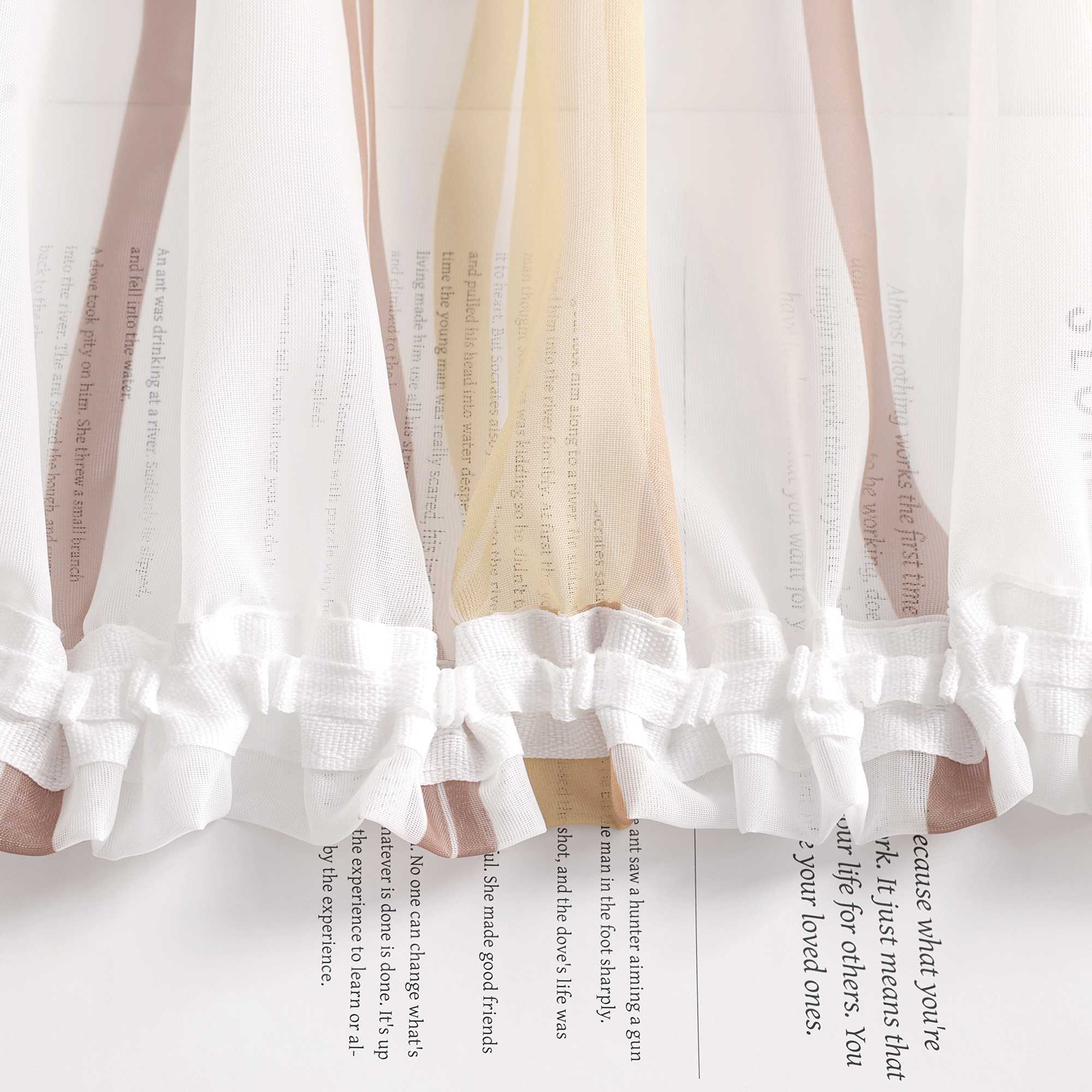 Vorhang Kräuselband aus Polyester mit bunten Wellenmustern tranparent 1 stück - Joyswahl