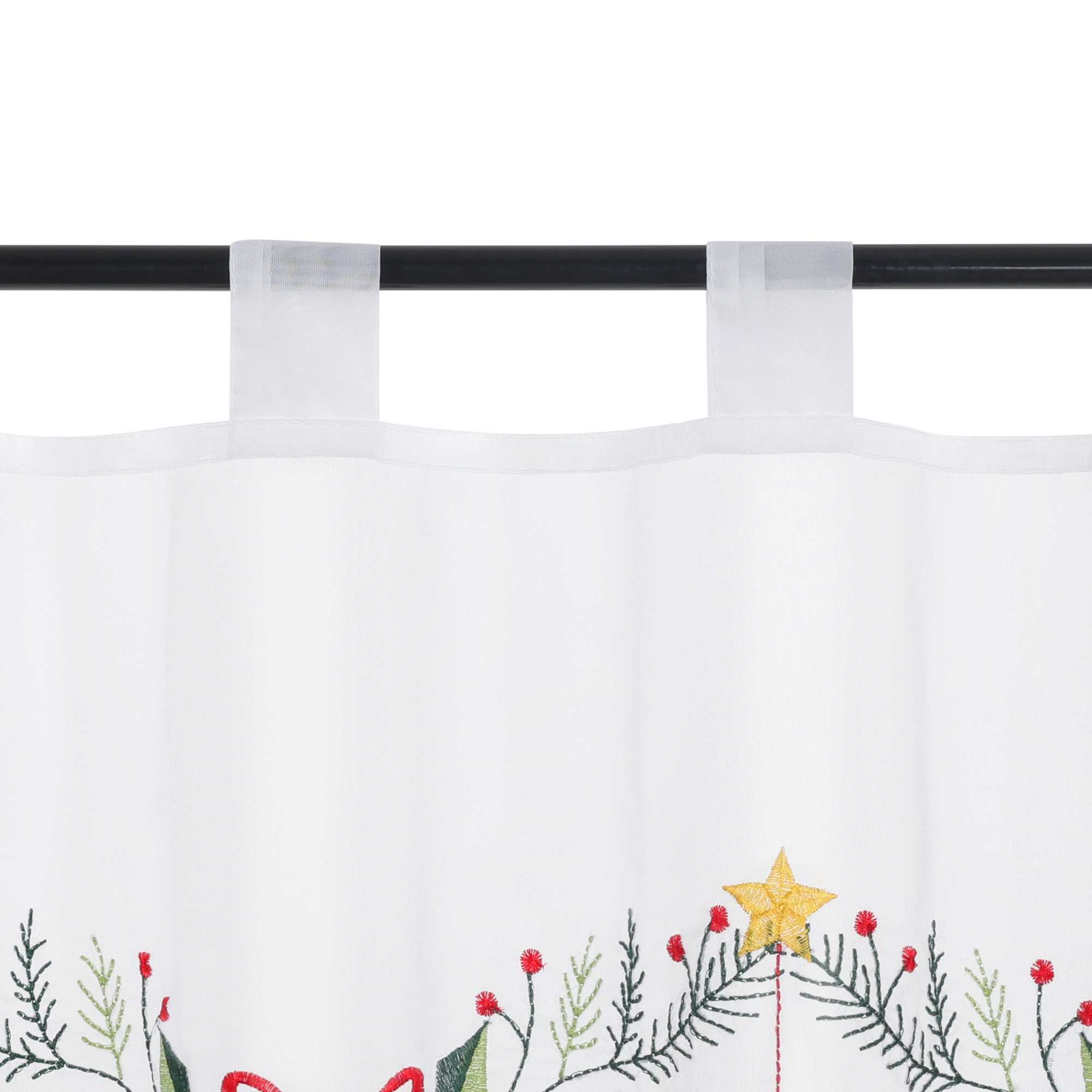 Scheibengardine Transparent mit Weihnachtsglocken