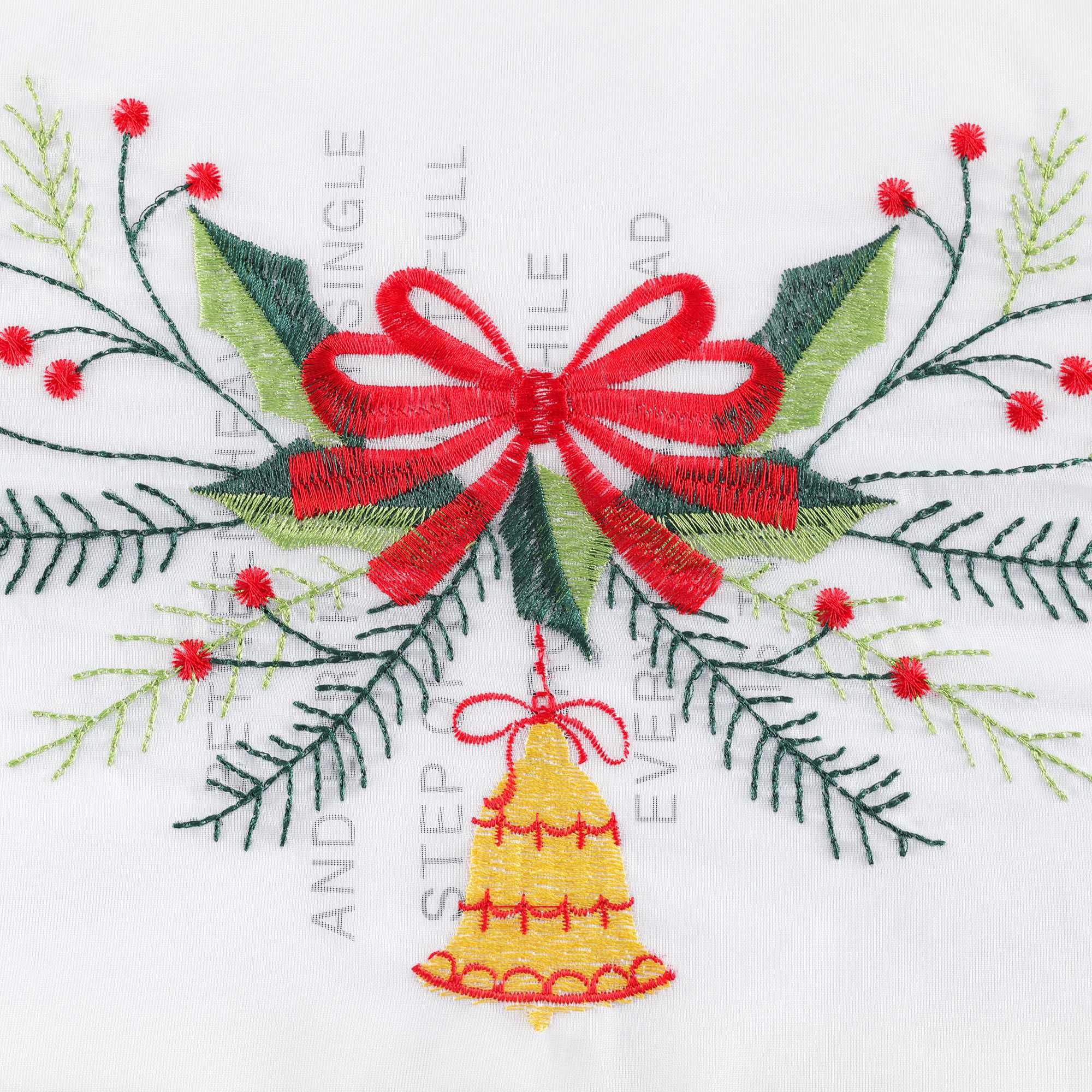 Scheibengardine Transparent mit Weihnachtsglocken