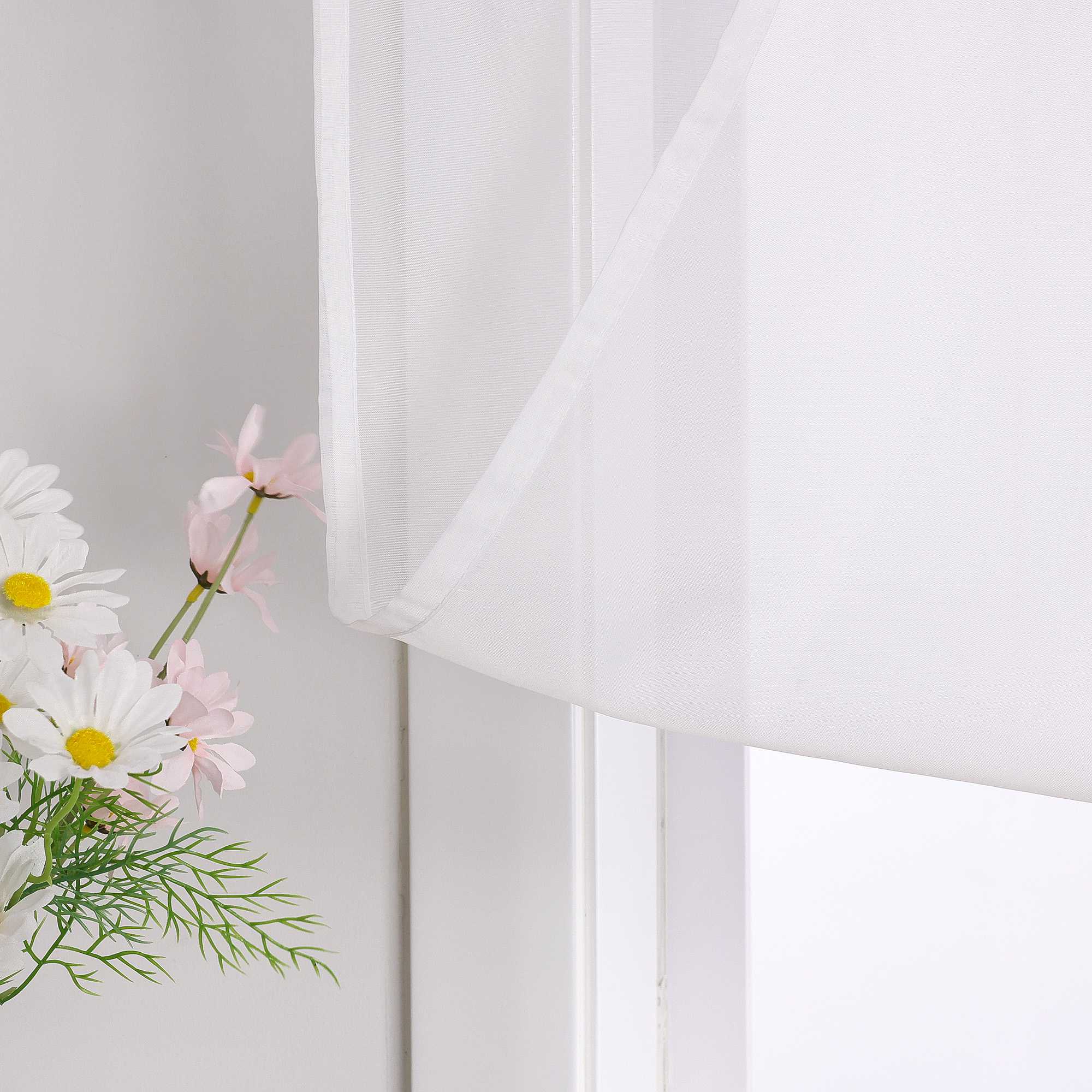 Rollos Schlaufengardine mit Schleifendesign transparent hochziehbar Fensterdeko 1 Stück - Joyswahl