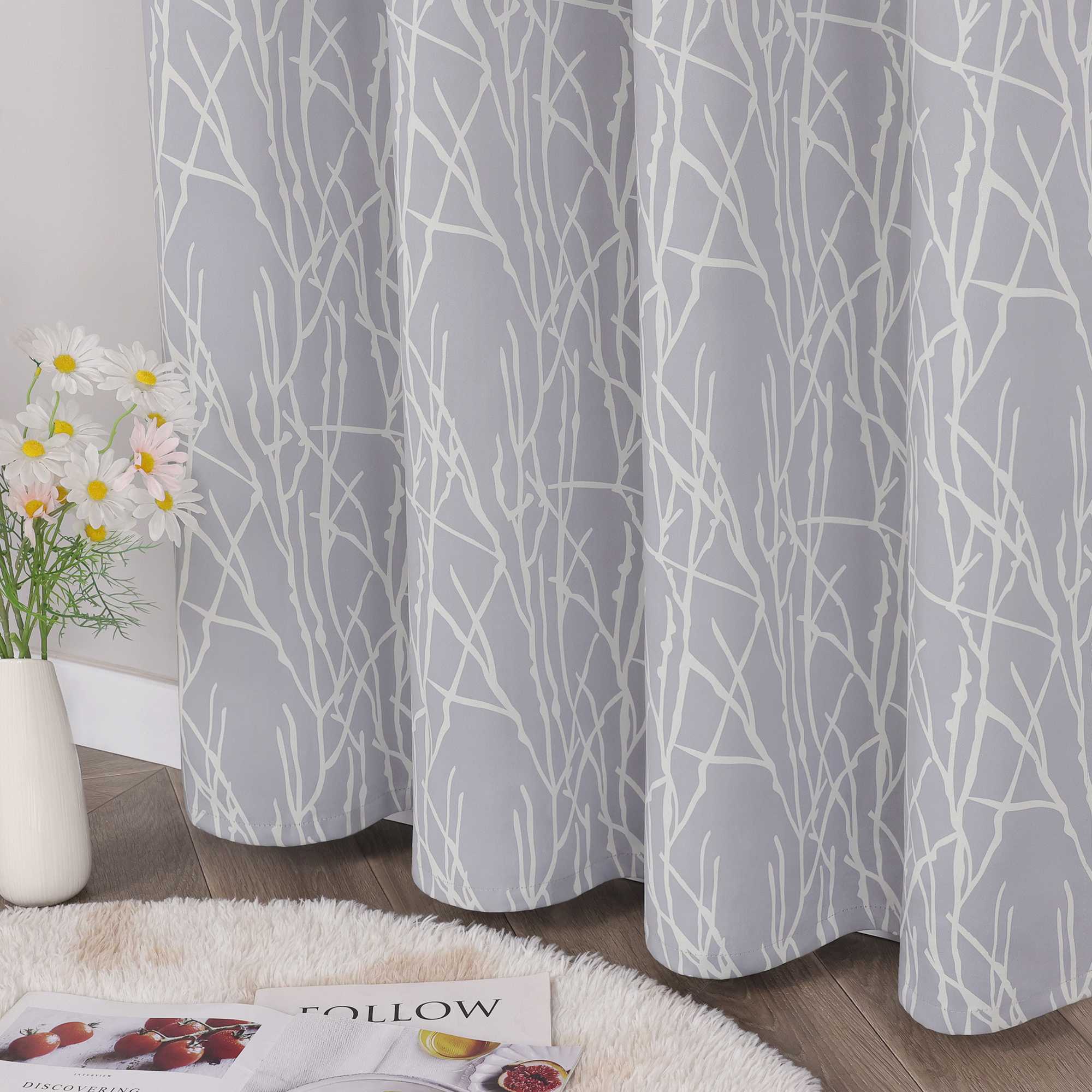 Verdunkelungsvorhang Blickdichte Gardinen für Schlafzimmer Wohnzimmer mit Ösen Schals Grau 1 Stück - Joyswahl