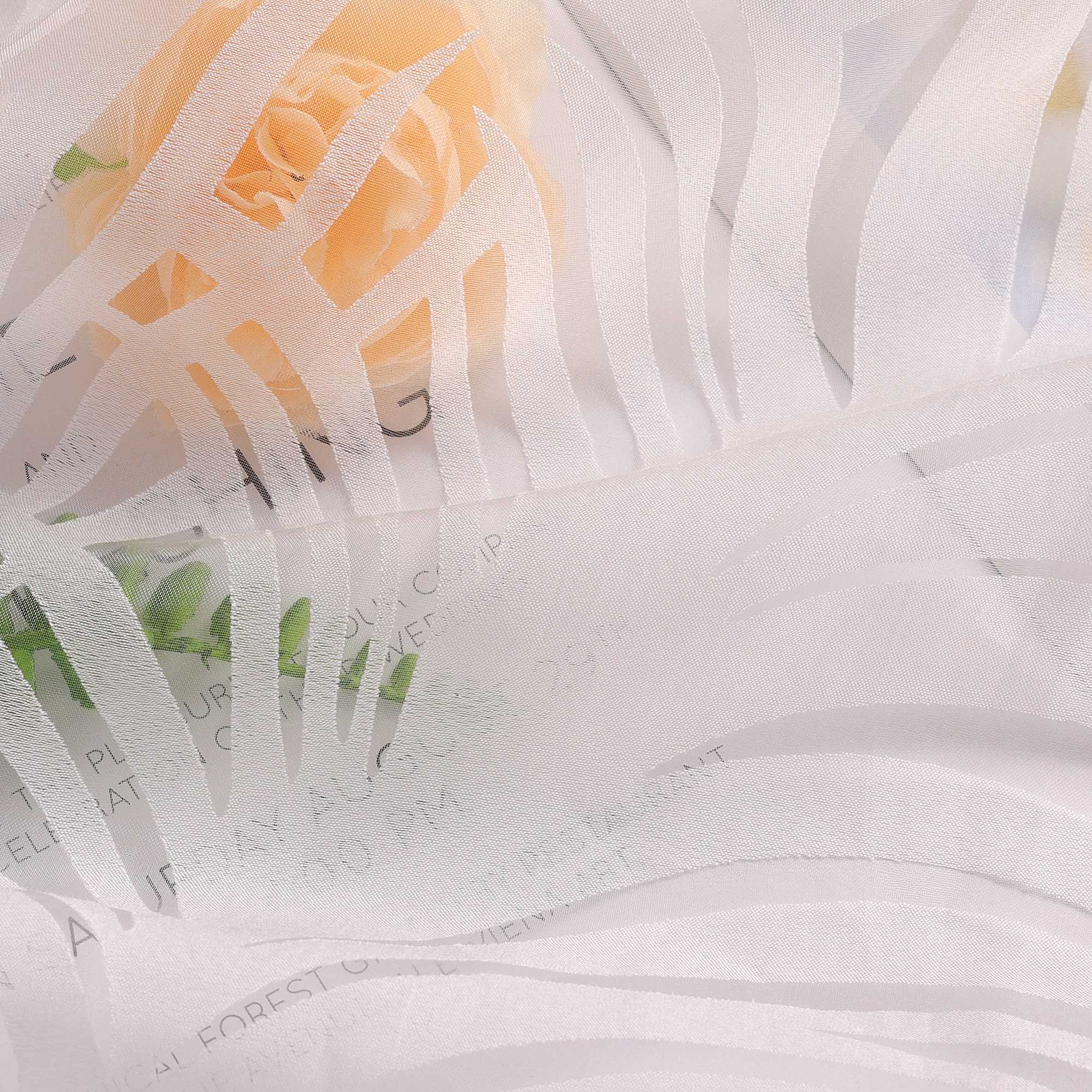 Voile Gardine in Ausbrenner mit Blätter Muster transparenter Vorhang Unifarbiges Schals Wohnzimmer Fensterschal 1 Stück - Joyswahl