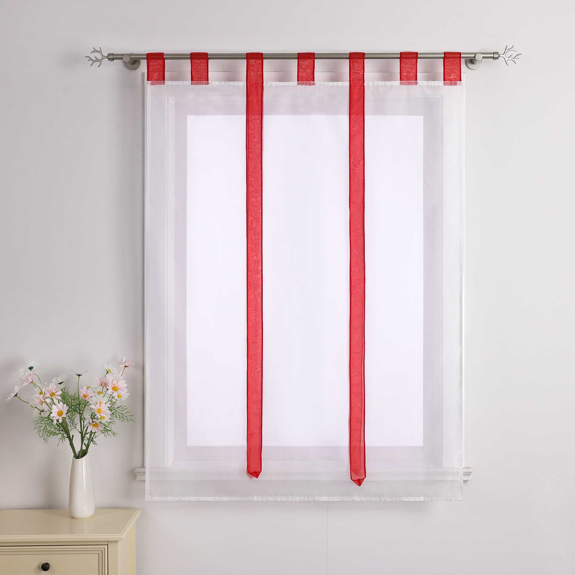Rollos Schlaufengardine mit Schleifendesign transparent hochziehbar Fensterdeko 1 Stück - Joyswahl