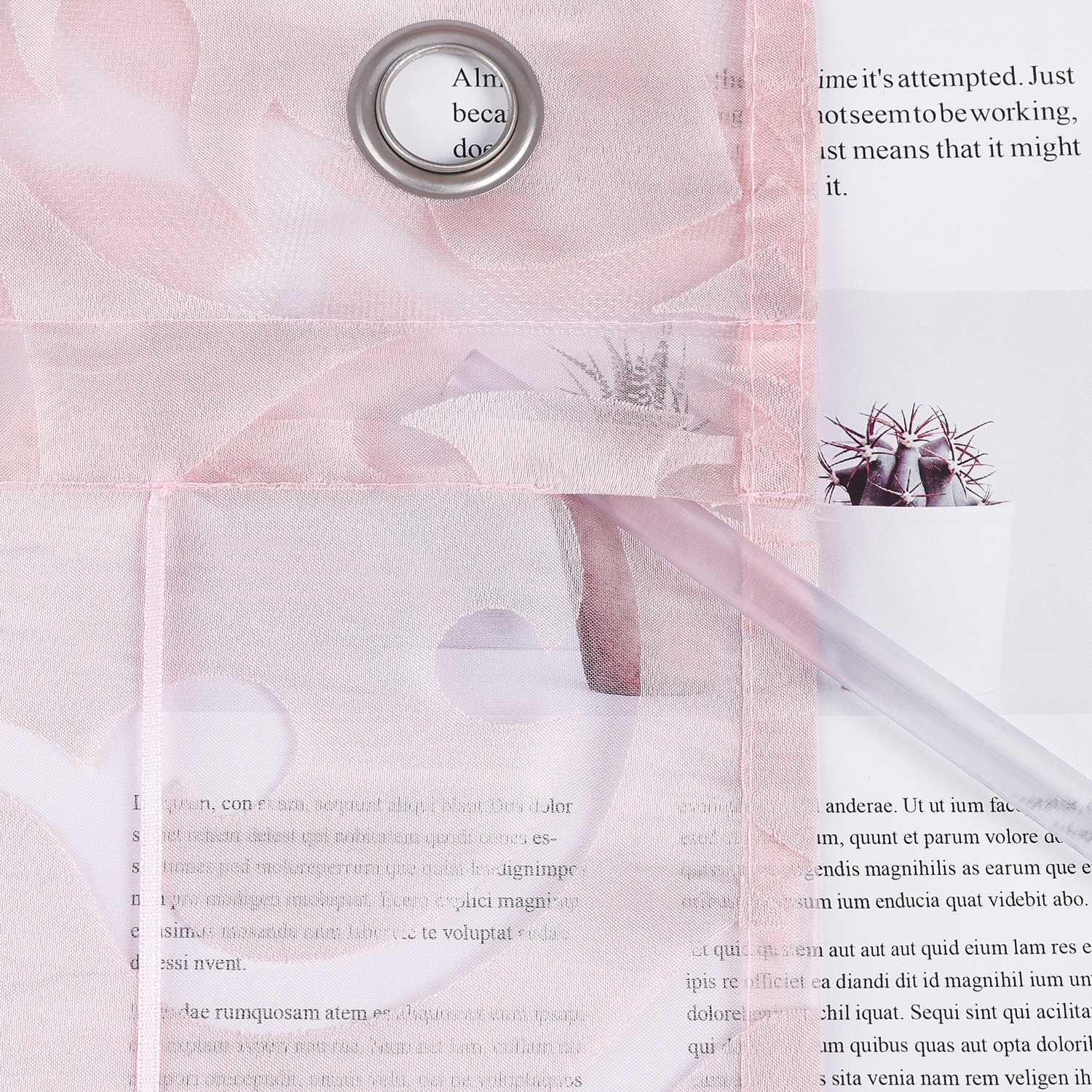 Rollos mit V-Haken transparent Burn-out-Techni Lichtfilterung Luftig Blumenmuster 1 Stück - Joyswahl