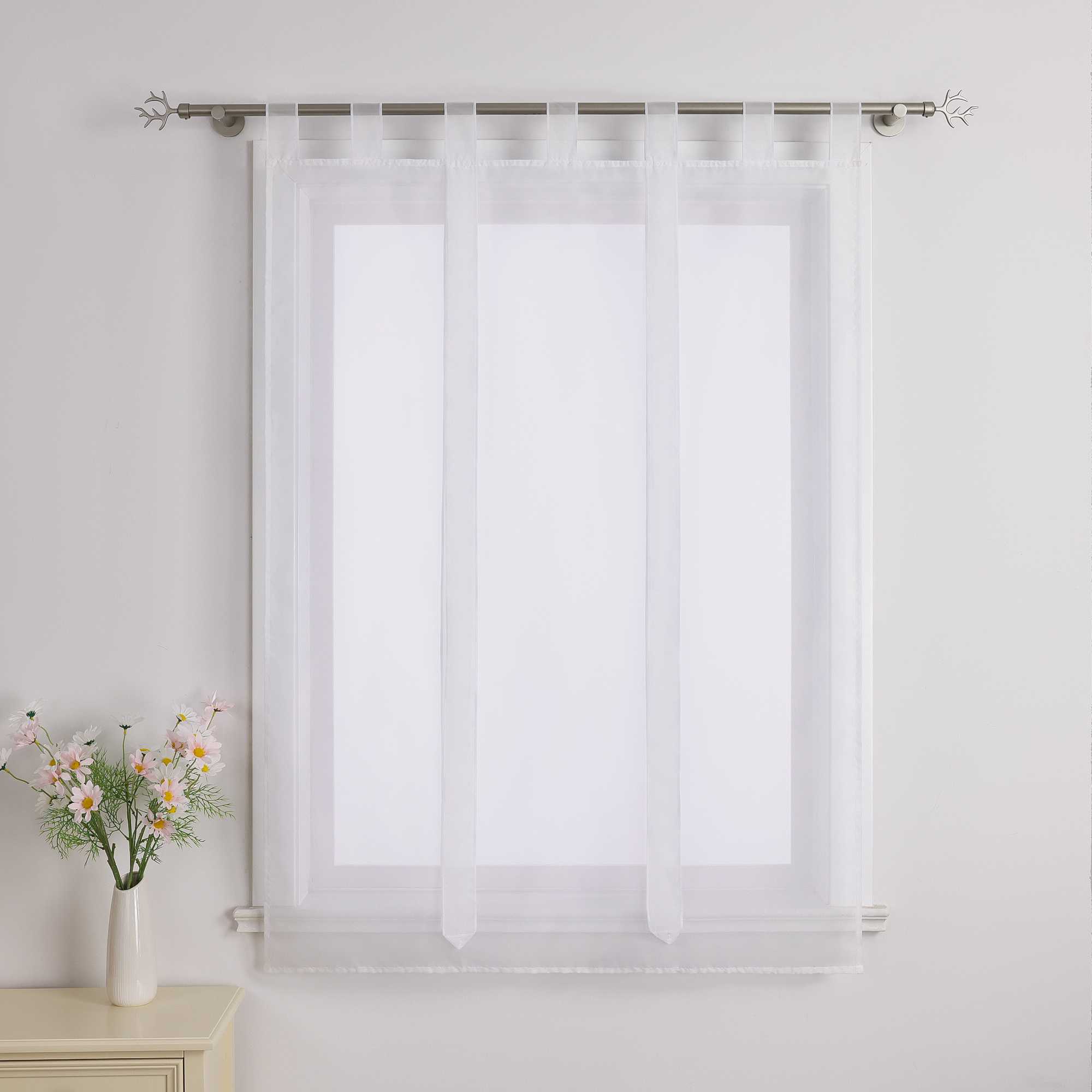 Rollos Schlaufengardine mit Schleifendesign transparent hochziehbar Fensterdeko 1 Stück - Joyswahl