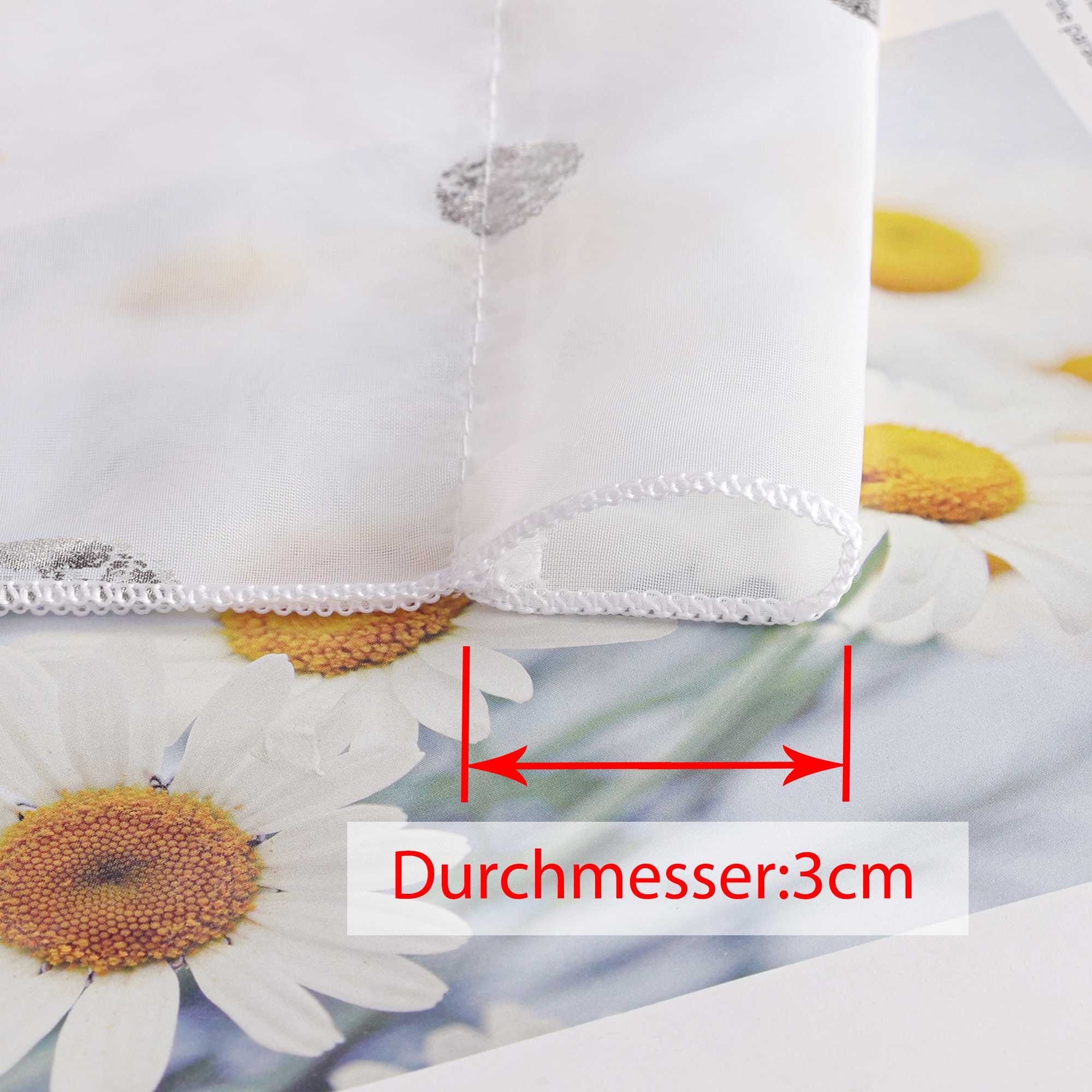 Scheibengardine Bistrogardine mit Glänz Kreise Voile Küche Gardinen durch Stangendurchzug Transparent 1 Stück - Joyswahl
