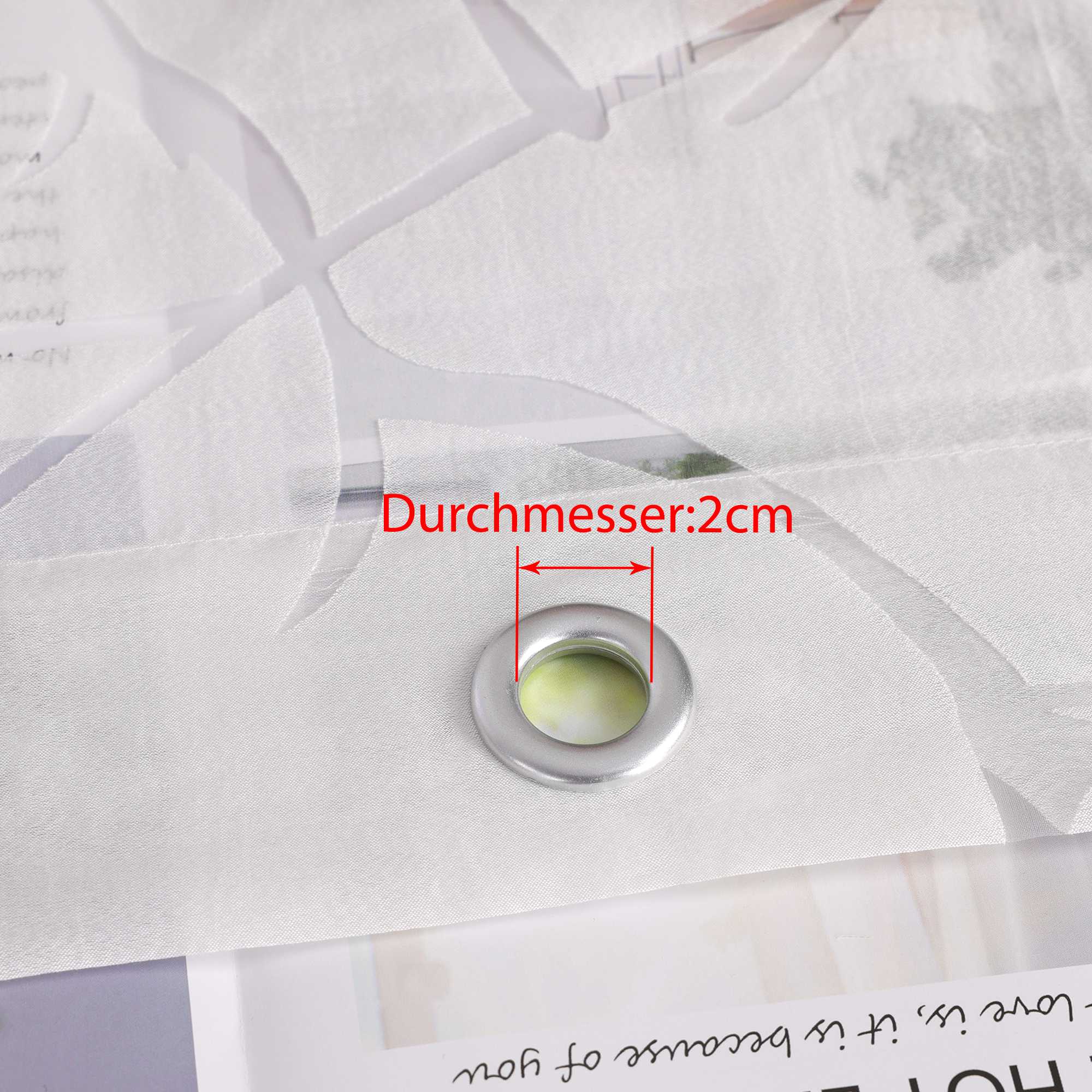 Scheibengardine Ösenschal mit Zweigmuster Kurzgardine transparent lichtdurchlässig 1 Stück - Joyswahl