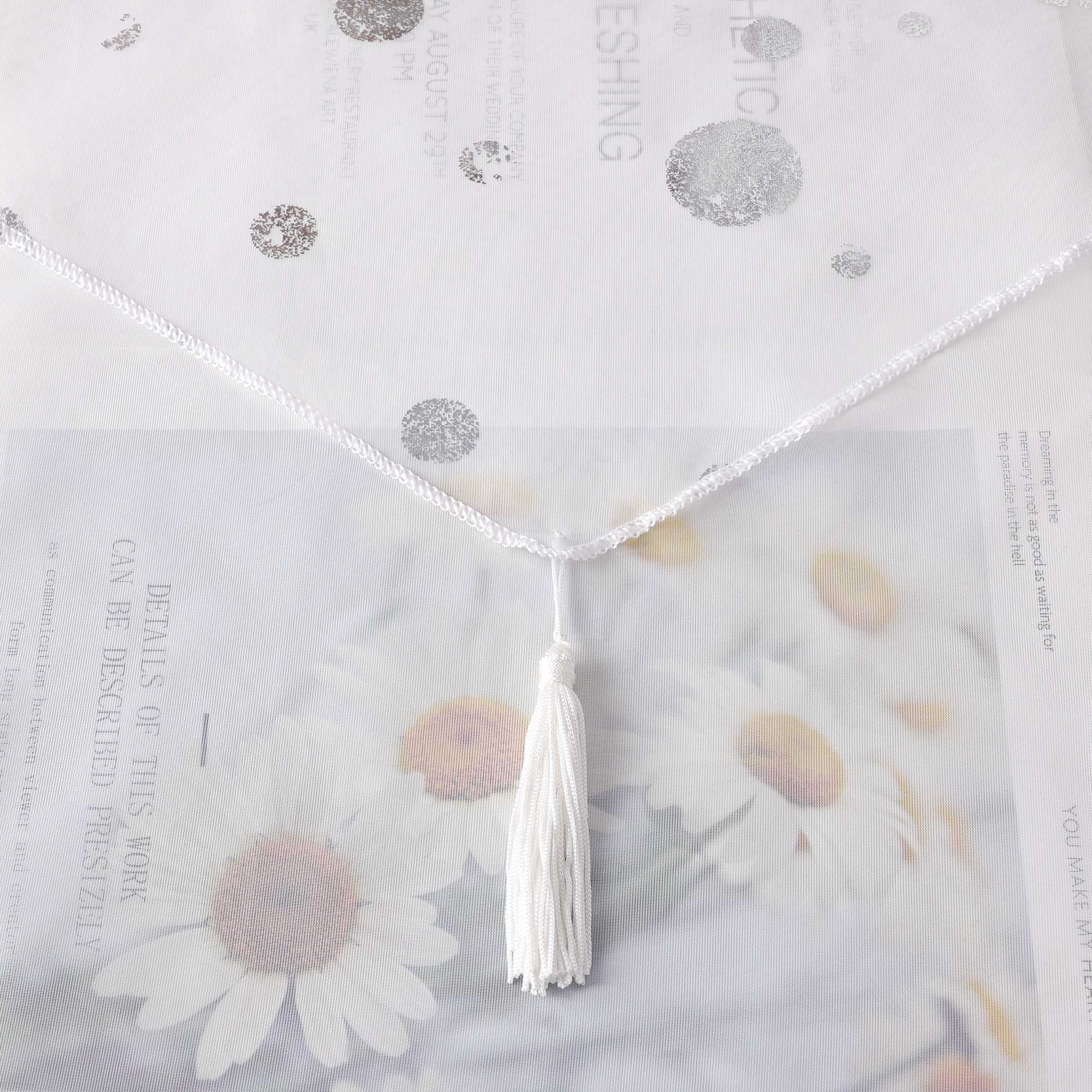 Scheibengardine Bistrogardine mit Glänz Kreise Voile Küche Gardinen durch Stangendurchzug Transparent 1 Stück - Joyswahl