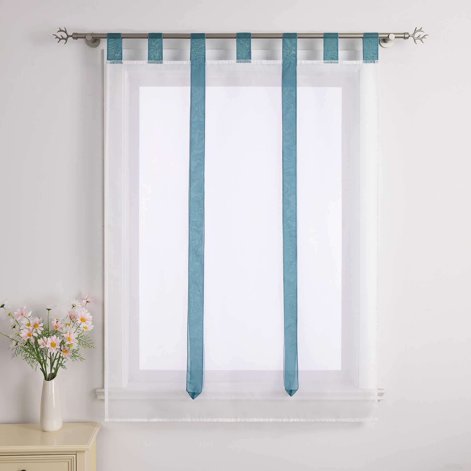 Rollos Schlaufengardine mit Schleifendesign transparent hochziehbar Fensterdeko 1 Stück - Joyswahl