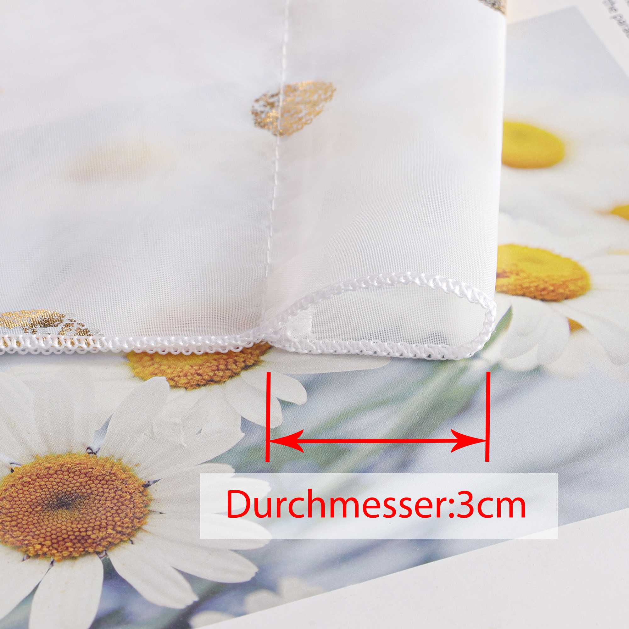 Scheibengardine Bistrogardine mit Glänz Kreise Voile Küche Gardinen durch Stangendurchzug Transparent 1 Stück - Joyswahl