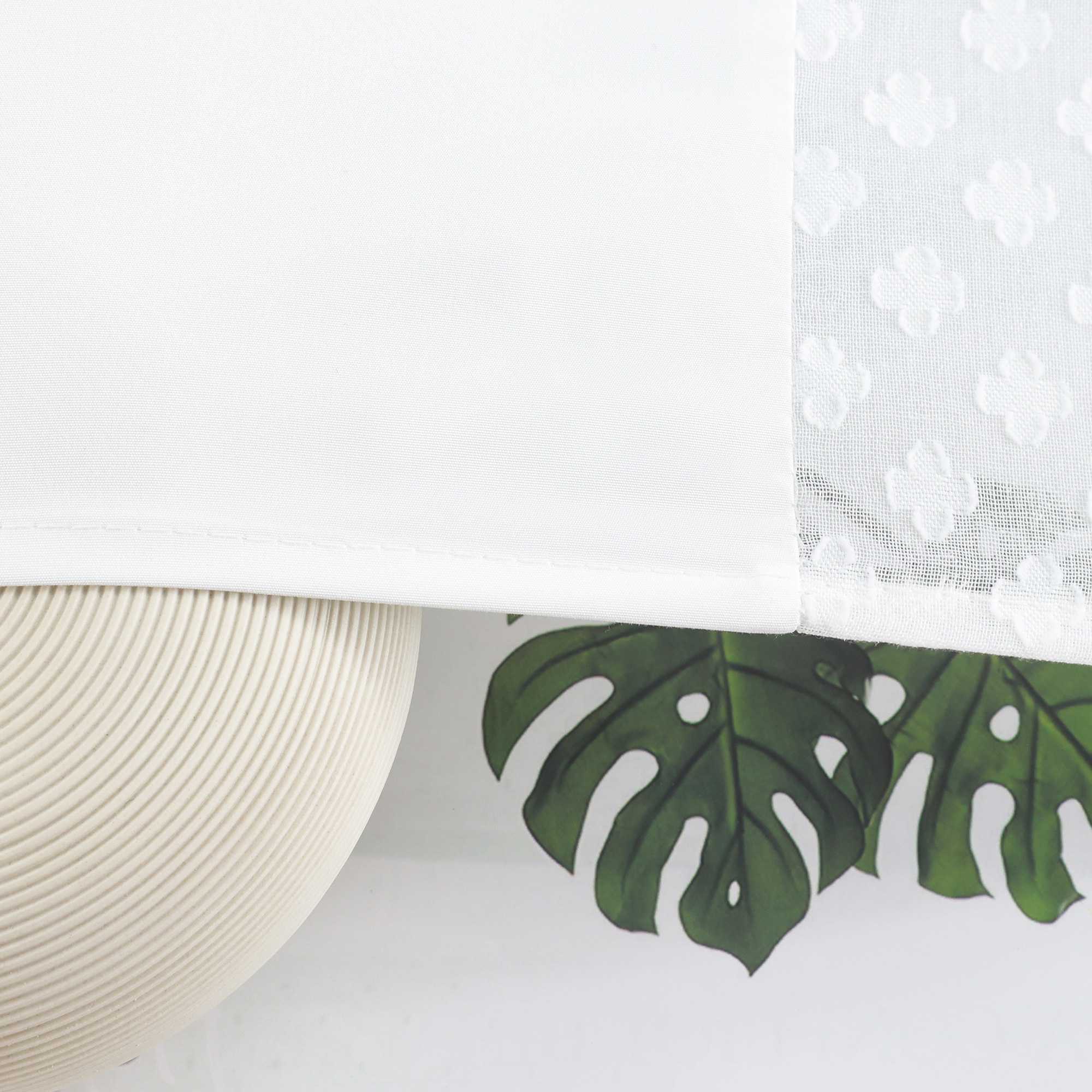 Scheibengardine im Patchwork-Stil mit Kleeblatt-Muster, 2 Stücke, mit Taschenrod-Design