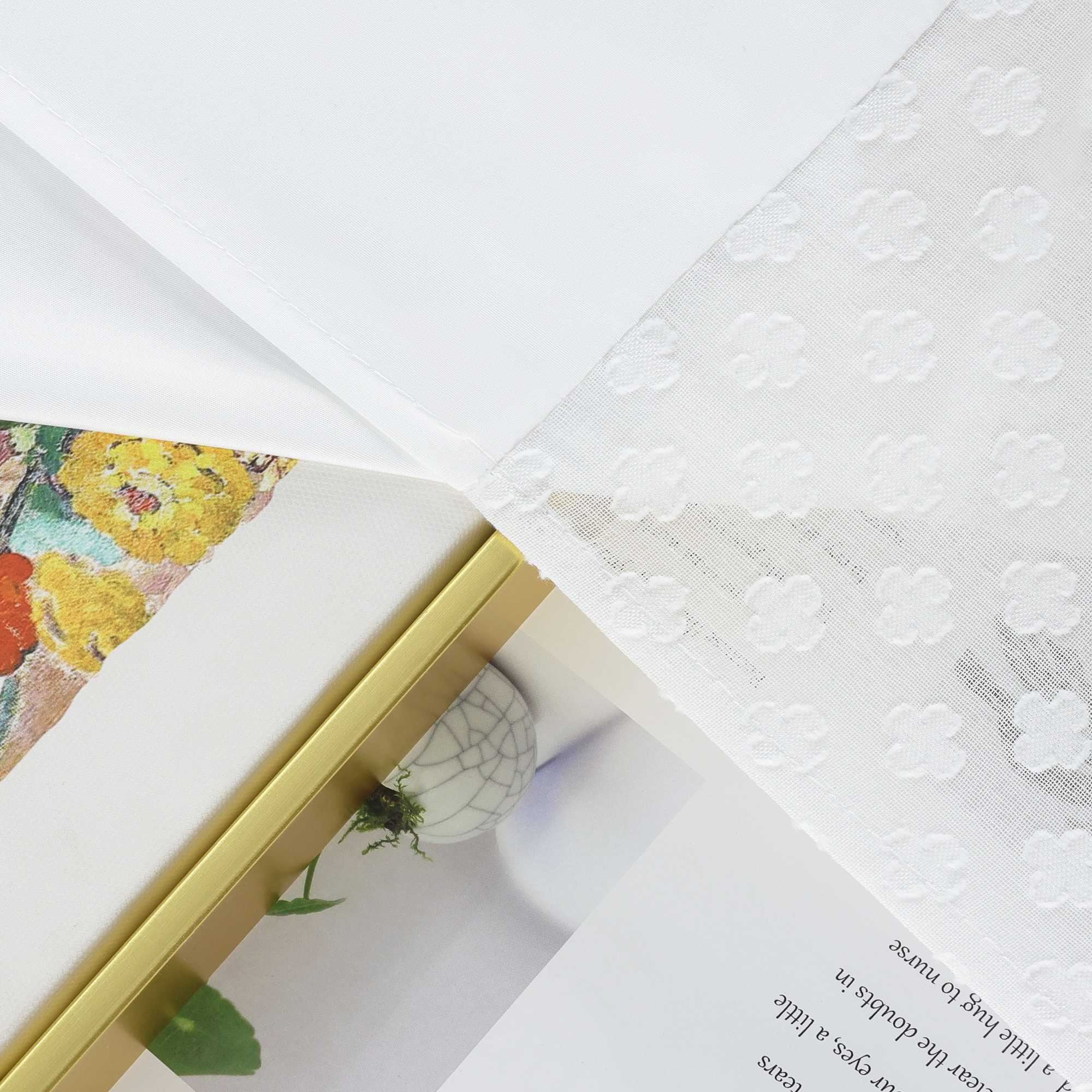 Scheibengardine im Patchwork-Stil mit Kleeblatt-Muster, 2 Stücke, mit Taschenrod-Design