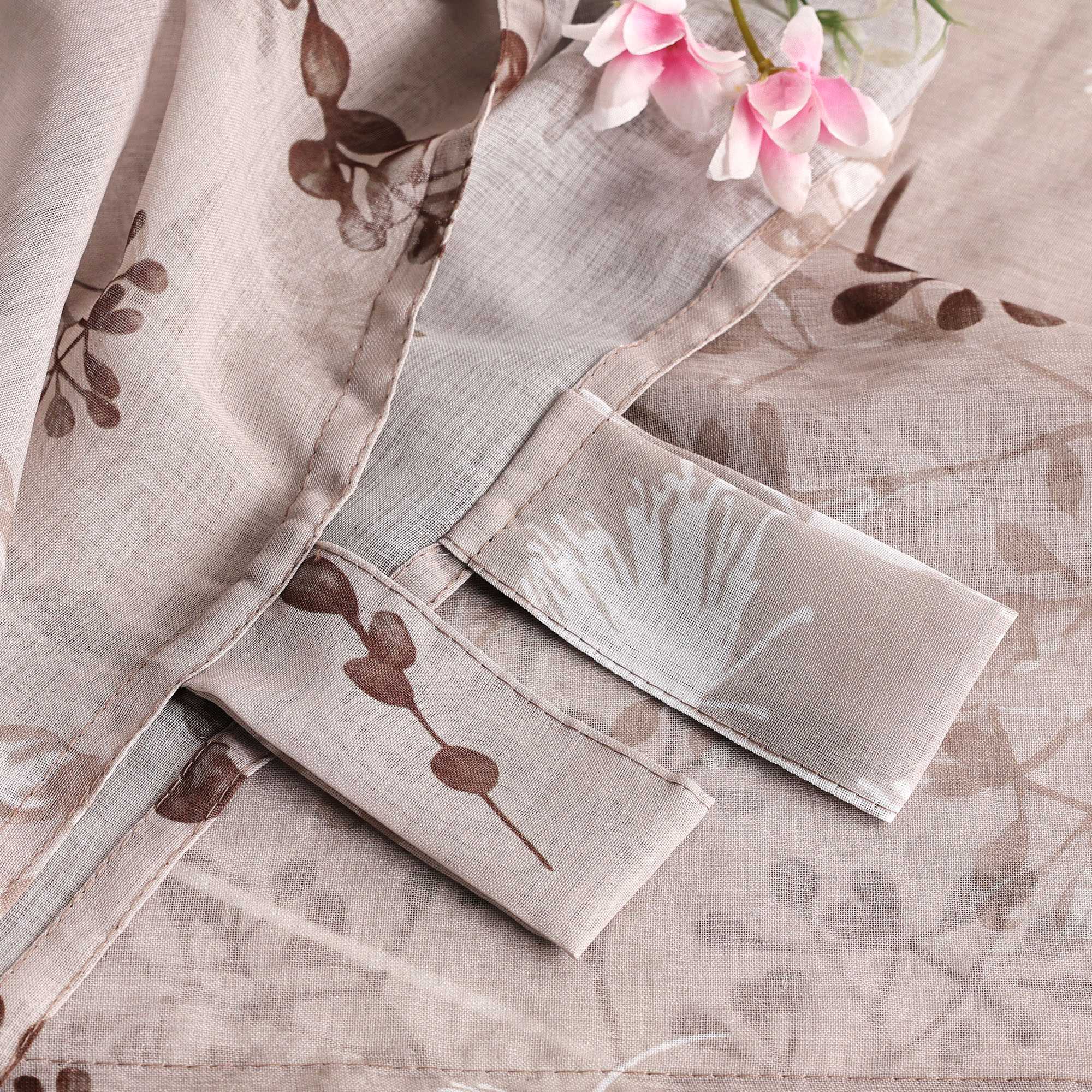 Vorhang mit Schlaufen modern Voile Gardine mit botanischen Mustern Vorhänge Transparent Schlafzimmer Wohnzimmer 1 Stück - Joyswahl