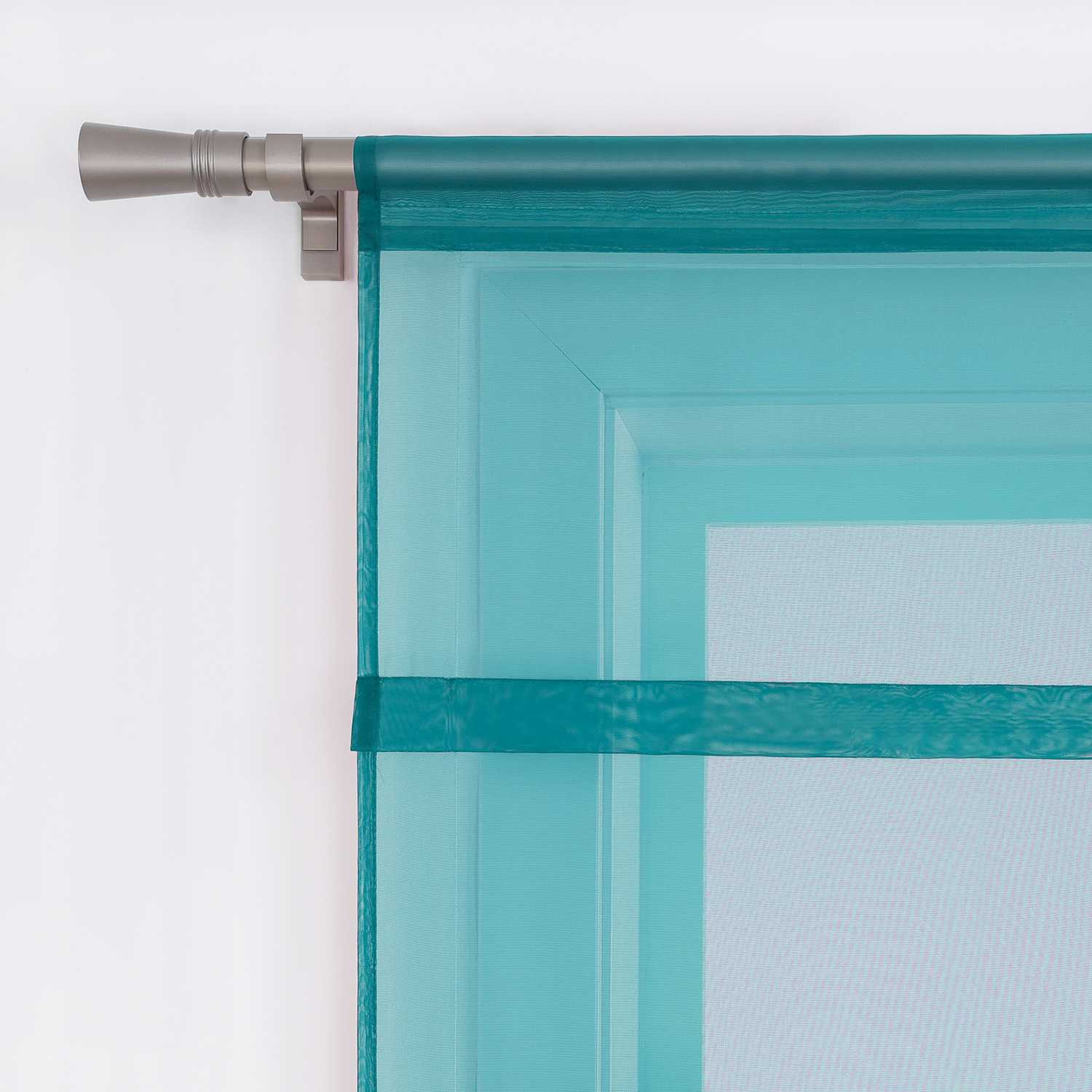 Raffrollo Voile Raffgardinen durch Tunnelzug Bändchenrollo Küche Gardinen Transparent Uni 1 Stück - Joyswahl