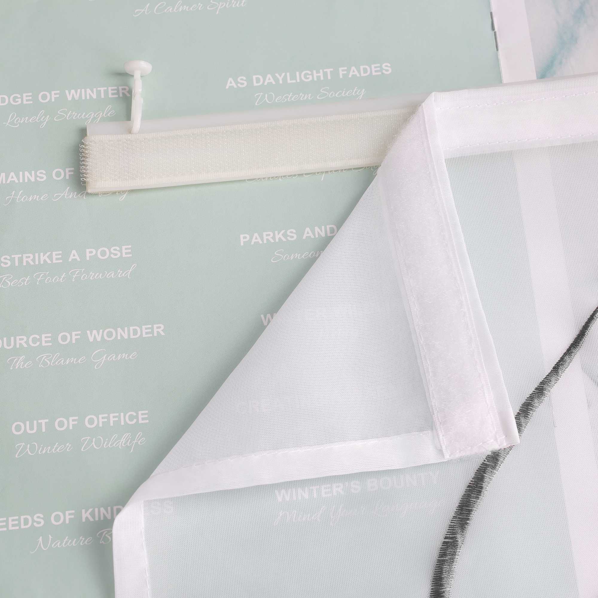 Schiebegardine Klettbandschal aus Polyester mit Wellenmuster transparent durch Klettband 2 stücke - Joyswahl
