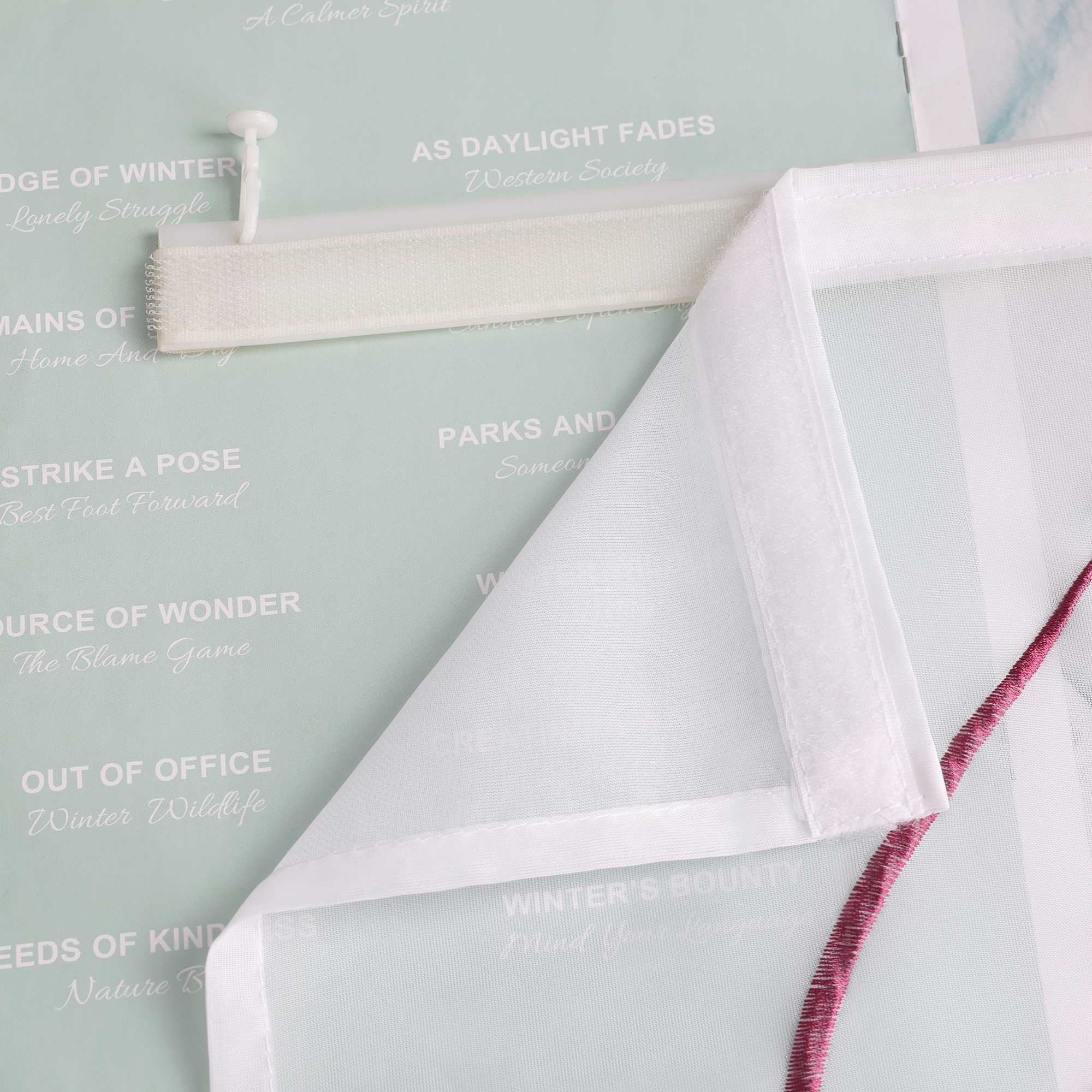 Schiebegardine Klettbandschal aus Polyester mit Wellenmuster transparent durch Klettband 2 stücke - Joyswahl