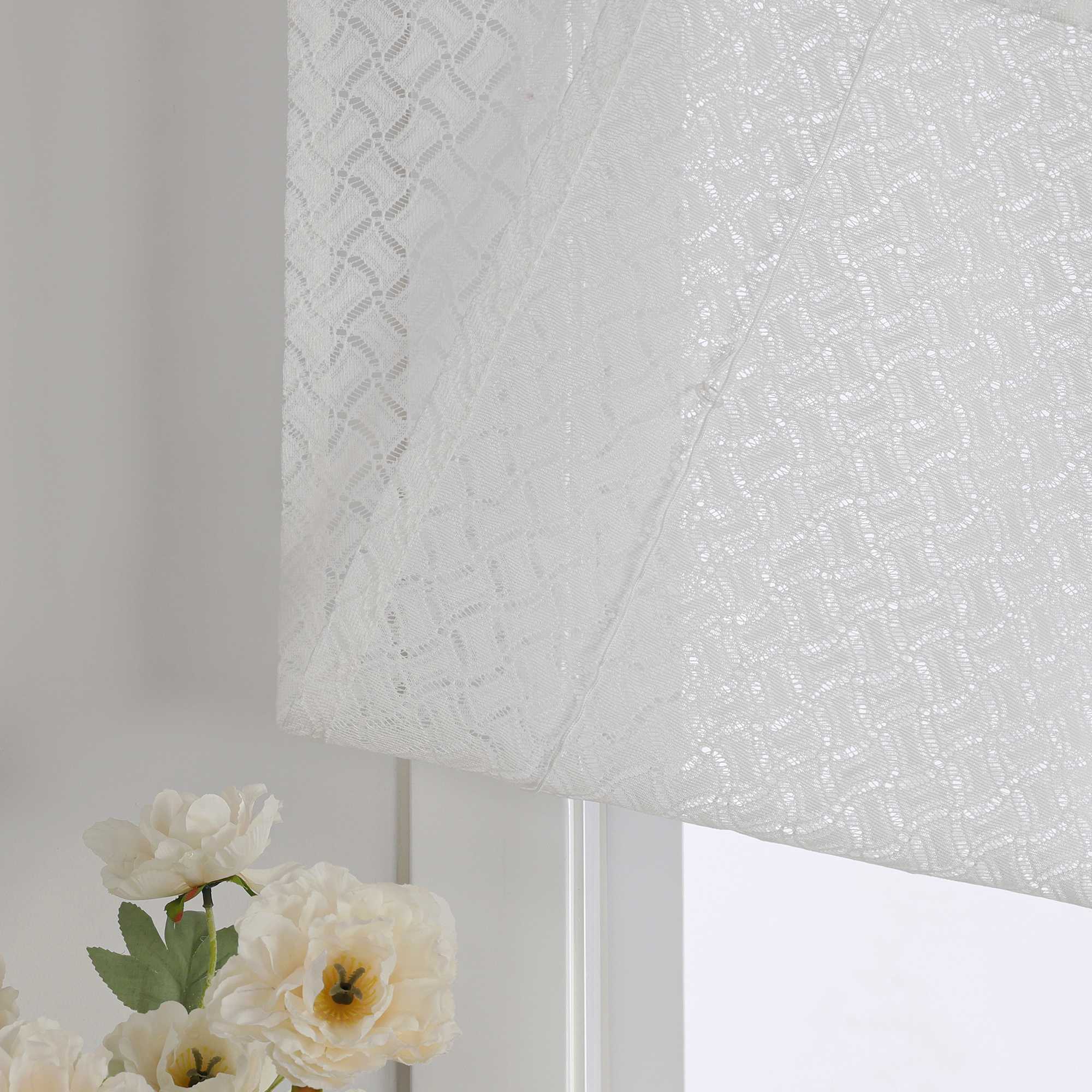 Raffrollo mit V-Schlaufen Voile Raffgardinen Schlaufenrollo mit hohlen Mustern Jacquard Transparent - Joyswahl