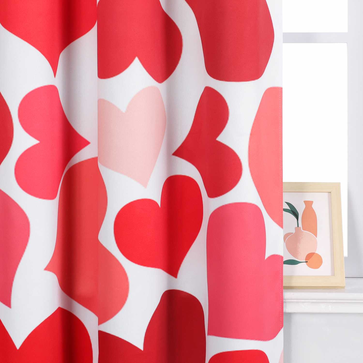Verdunkelungsvorhang zum Valentinstag Mit Herzdesign - Joyswahl