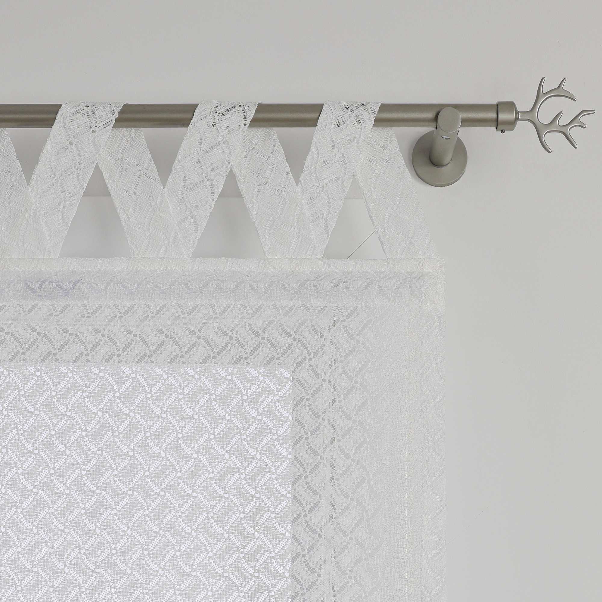Raffrollo mit V-Schlaufen Voile Raffgardinen Schlaufenrollo mit hohlen Mustern Jacquard Transparent - Joyswahl