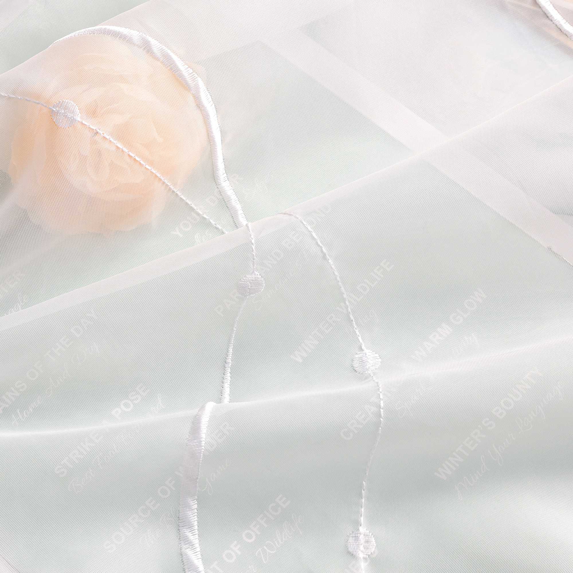Schiebegardine Klettbandschal aus Polyester mit Wellenmuster transparent durch Klettband 2 stücke - Joyswahl
