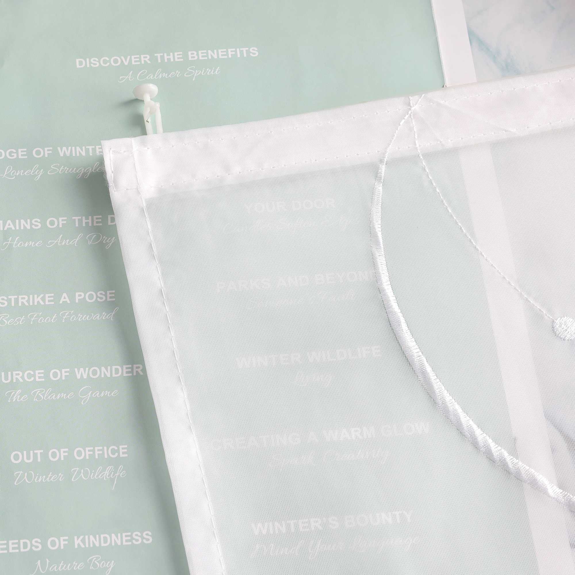 Schiebegardine Klettbandschal aus Polyester mit Wellenmuster transparent durch Klettband 2 stücke - Joyswahl