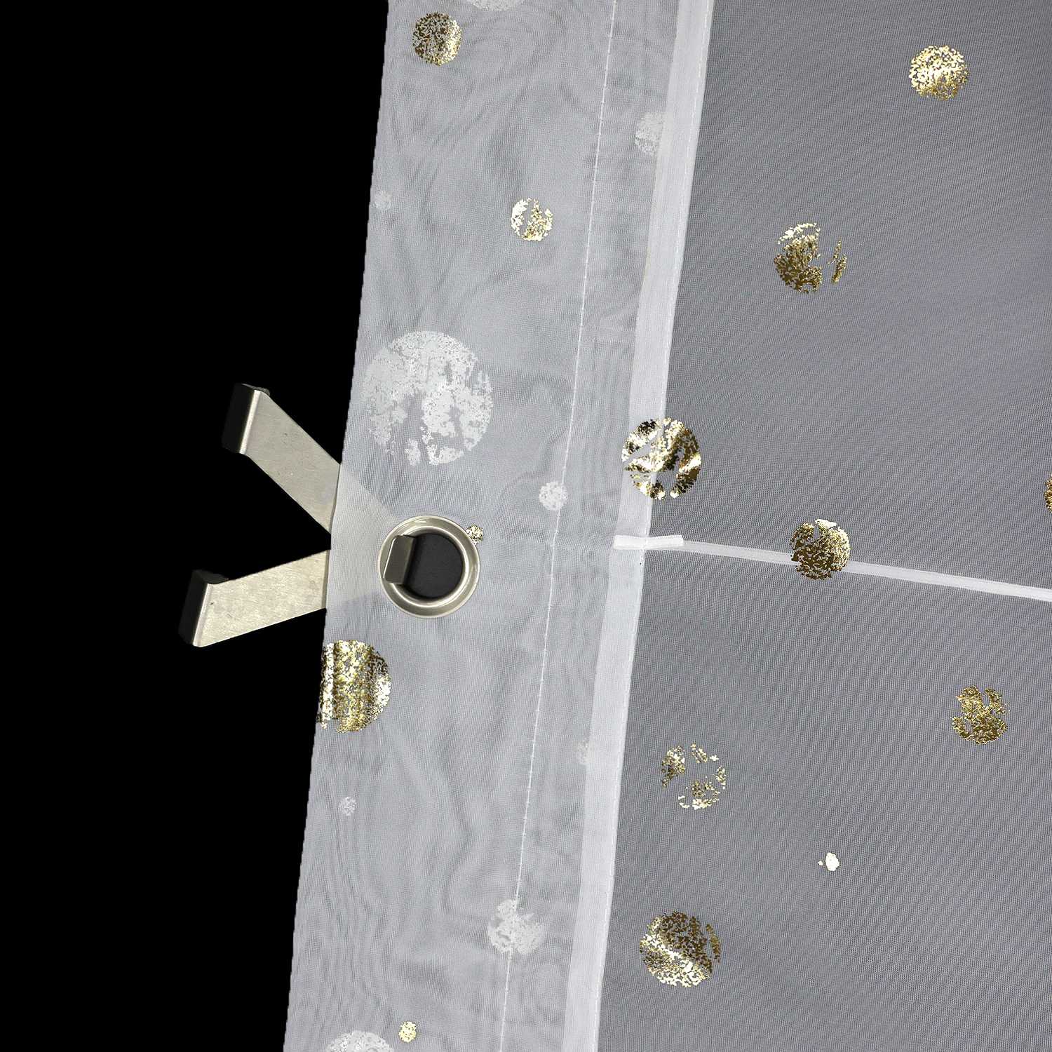 Rollos ohne Bohren Raffgardinen mit V-Haken Ösenrollo Voile Gardinen Transparent Vorhänge Modern Weiß 1 Stück - Joyswahl