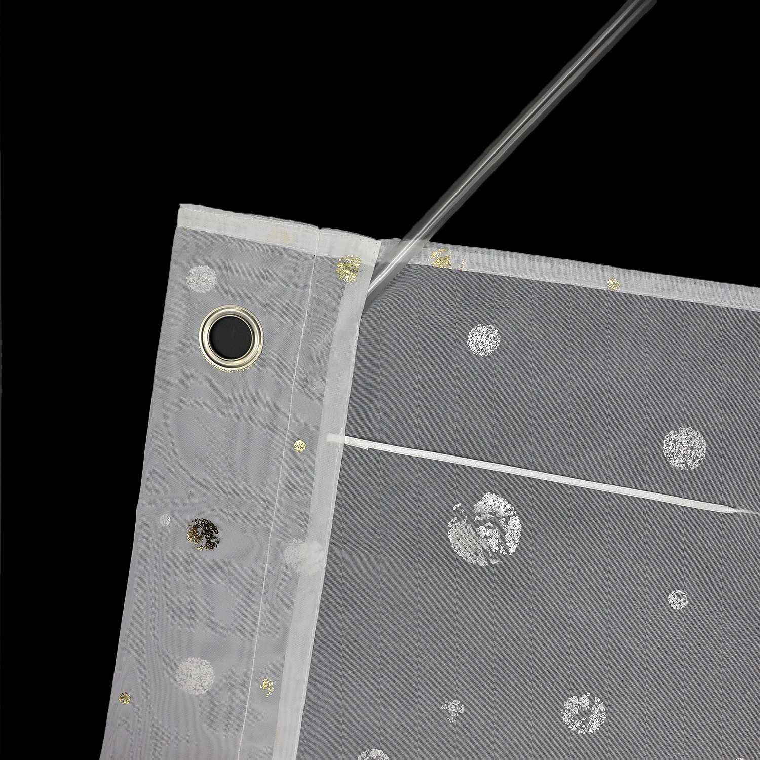 Rollos ohne Bohren Raffgardinen mit V-Haken Ösenrollo Voile Gardinen Transparent Vorhänge Modern Weiß 1 Stück - Joyswahl