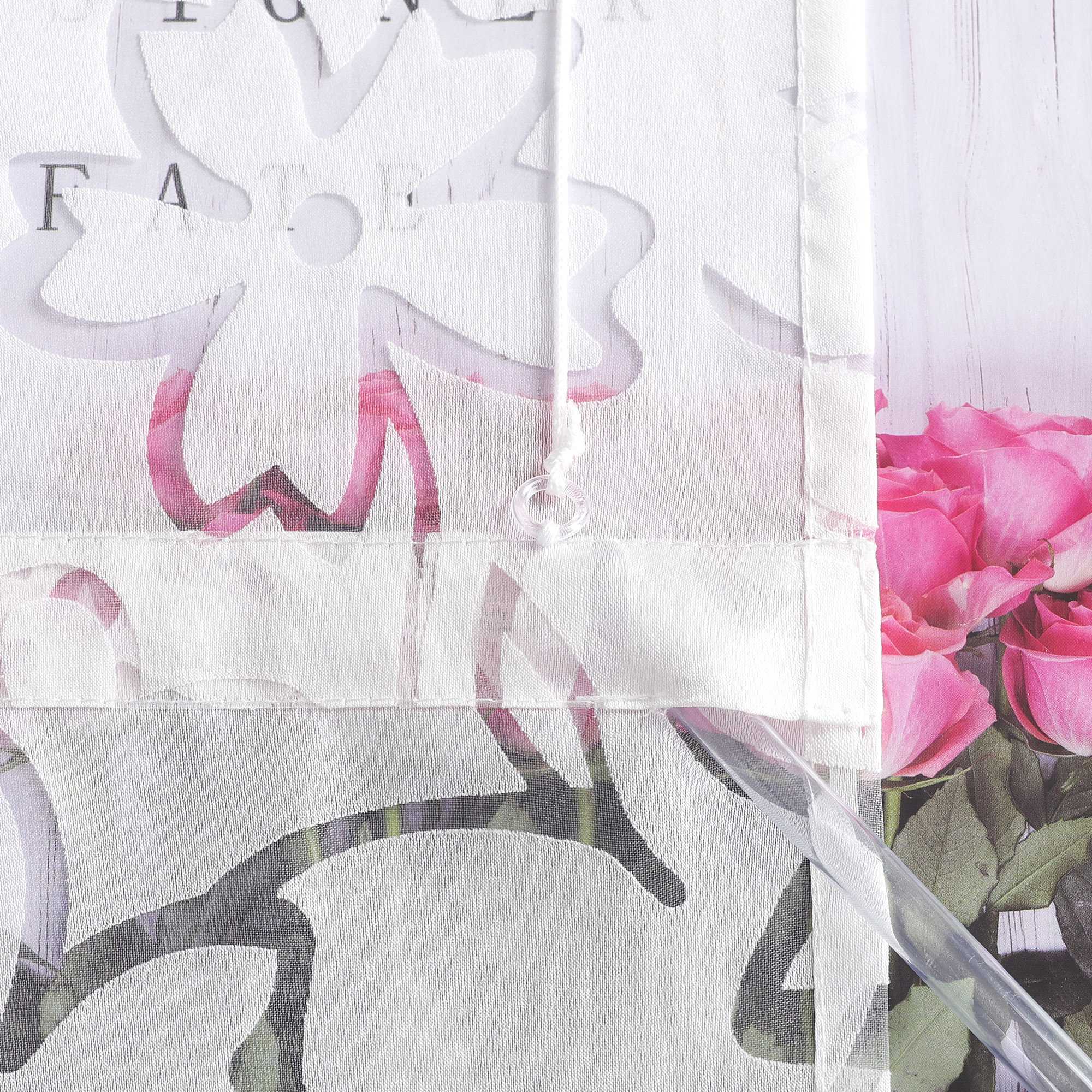 Delien rollos mit schlaufen transparent mit Blumenmuster wohnzimmer gardinen für Fenster innen - Joyswahl