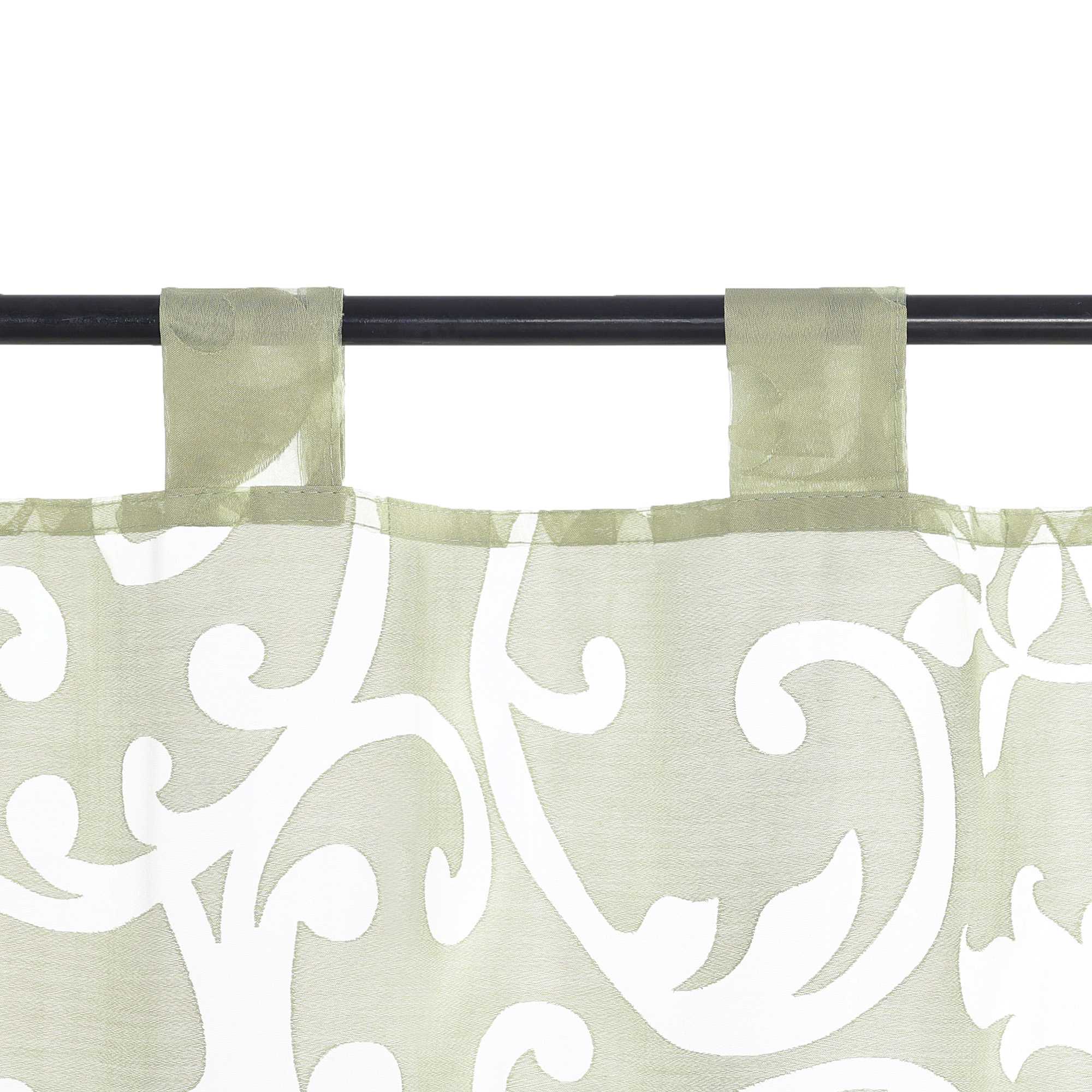 Scheibengardine Voile Bistrogardinen mit Schlaufen Modern Kurzgardine Ausbrenner Küche Kurzgardine Transparent - Joyswahl
