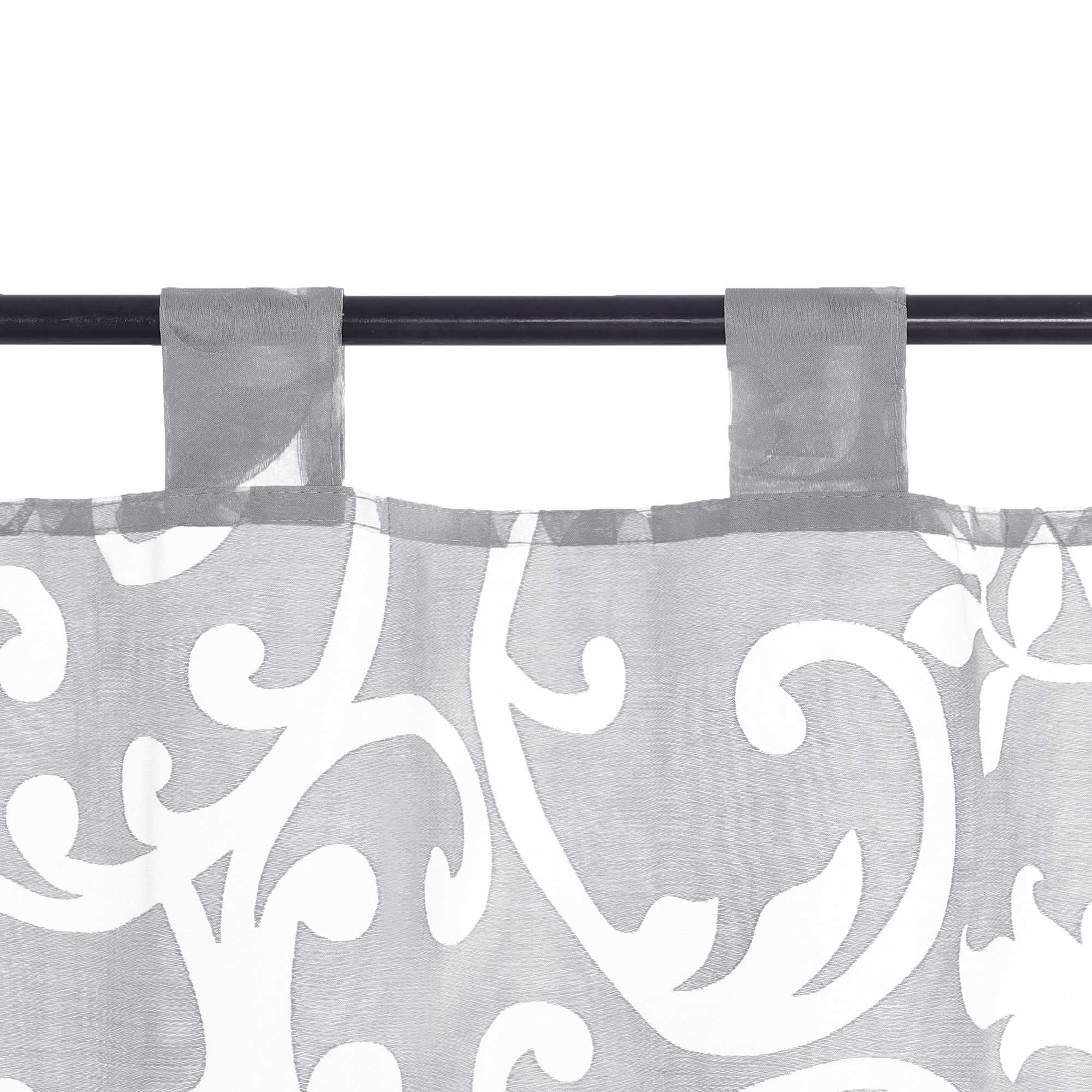 Scheibengardine Voile Bistrogardinen mit Schlaufen Modern Kurzgardine Ausbrenner Küche Kurzgardine Transparent - Joyswahl