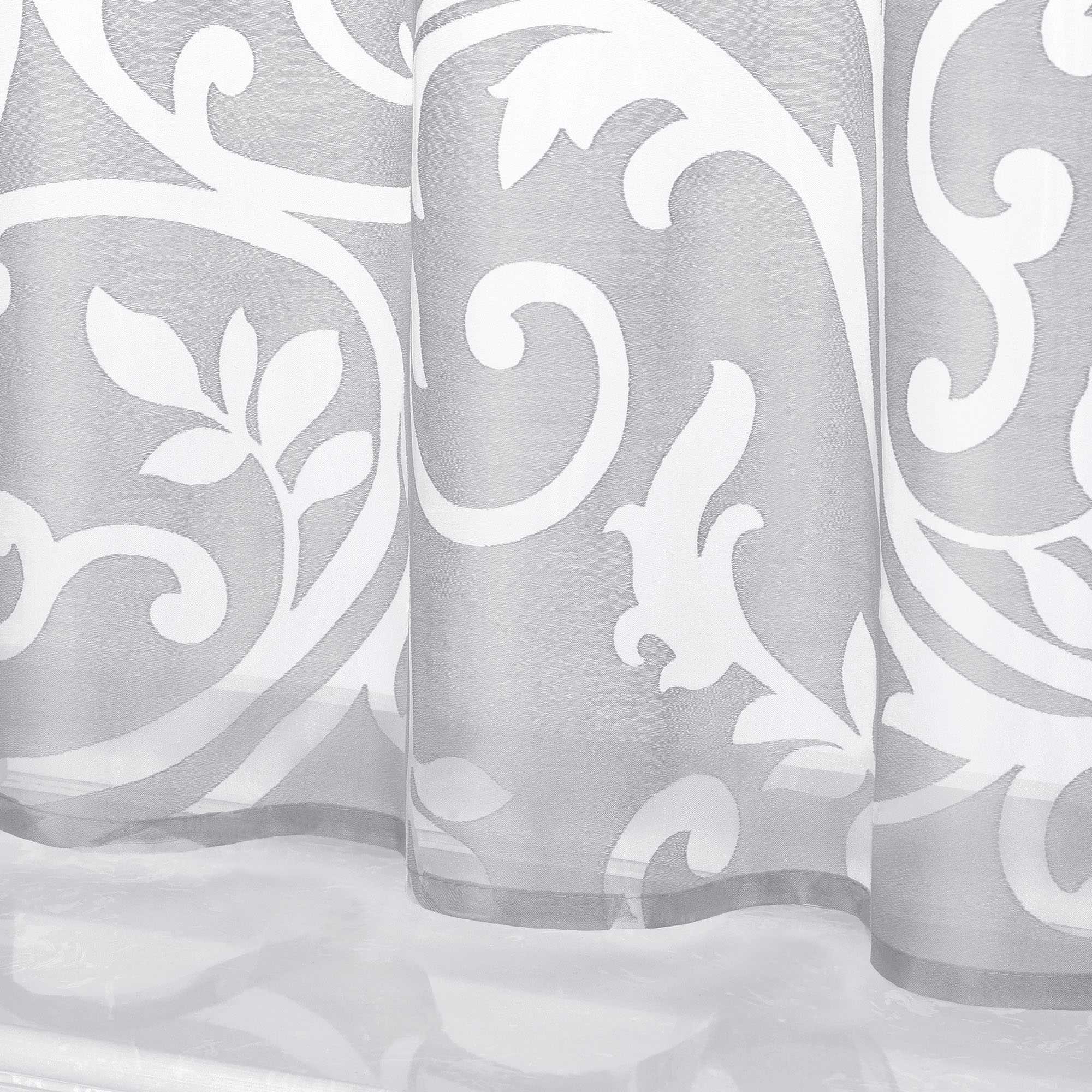 Scheibengardine Voile Bistrogardinen mit Schlaufen Modern Kurzgardine Ausbrenner Küche Kurzgardine Transparent - Joyswahl