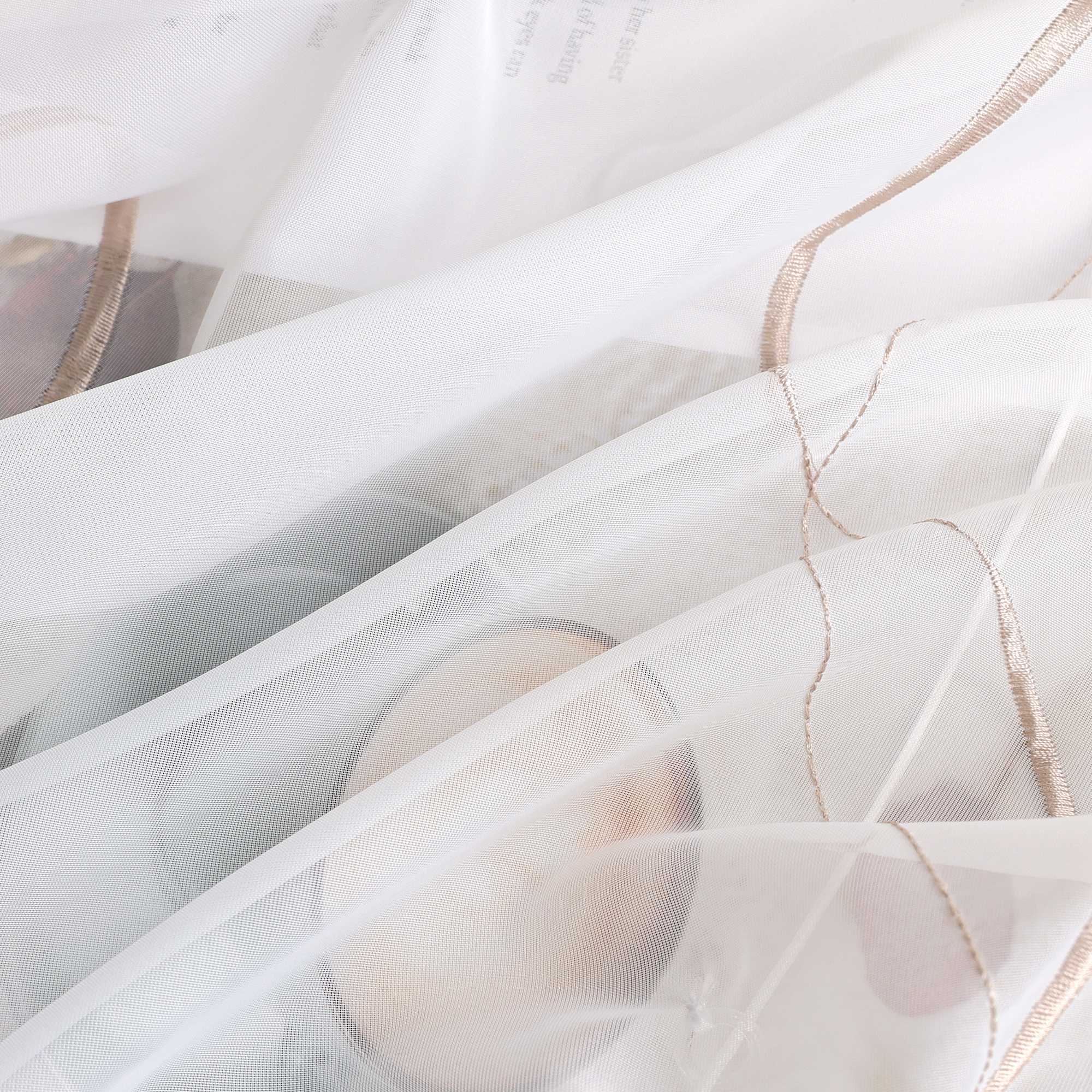 Rollos ohne Bohren Weiß Raffgardine mit Ösen Transparent Gardinen mit U-Haken Ösenrollo Modern Bestickt 1 Stück - Joyswahl
