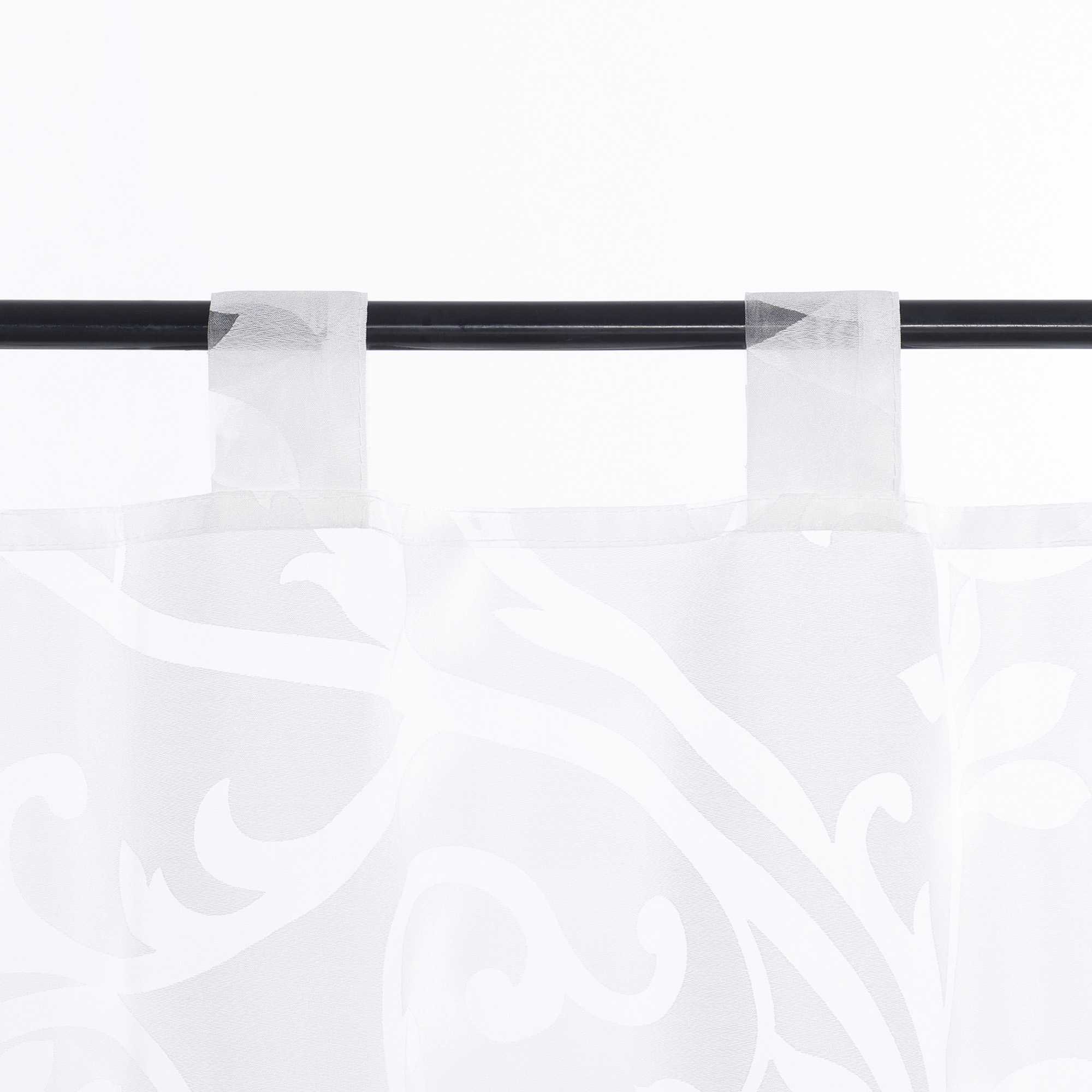 Scheibengardine Voile Bistrogardinen mit Schlaufen Modern Kurzgardine Ausbrenner Küche Kurzgardine Transparent - Joyswahl