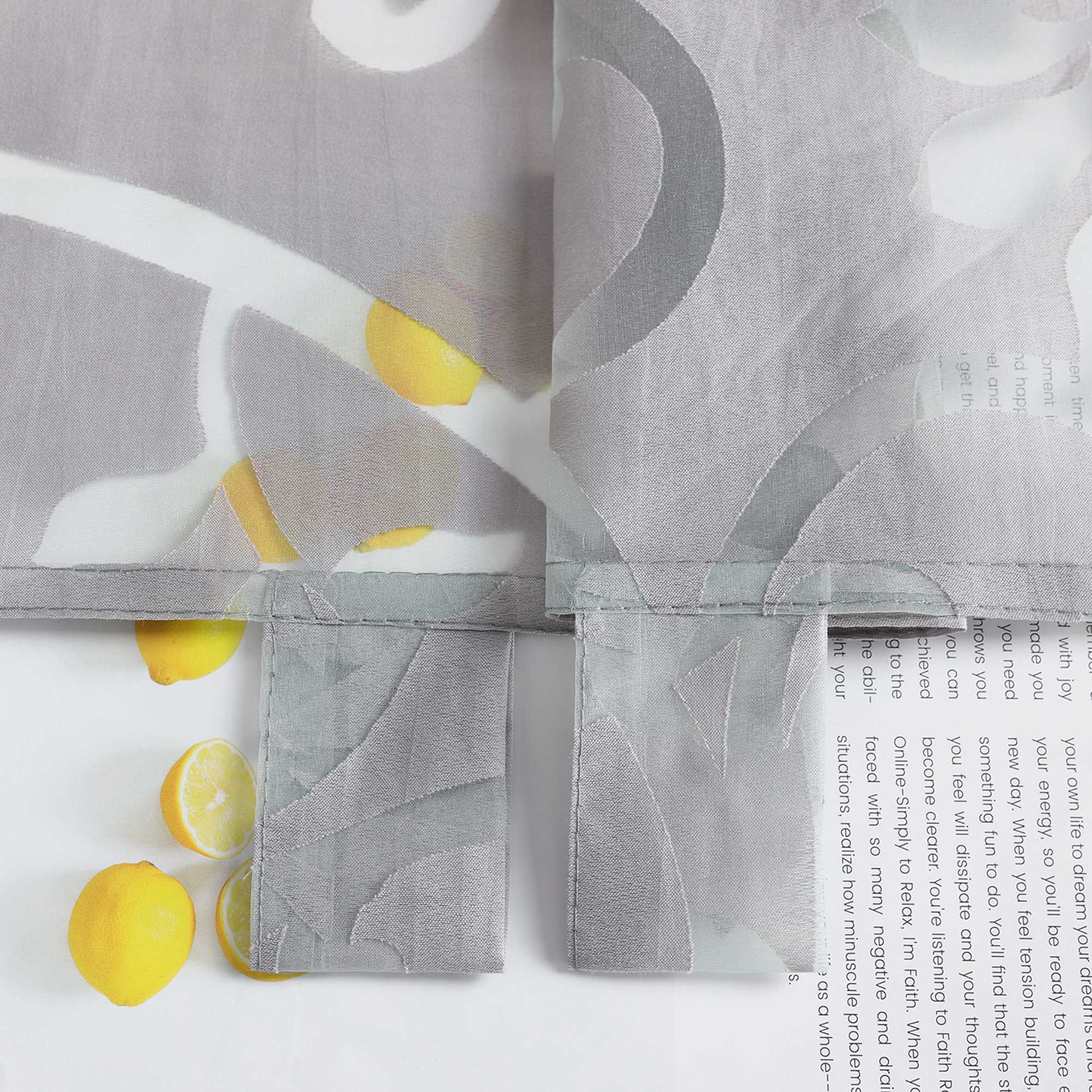 Scheibengardine Voile Bistrogardinen mit Schlaufen Modern Kurzgardine Ausbrenner Küche Kurzgardine Transparent - Joyswahl