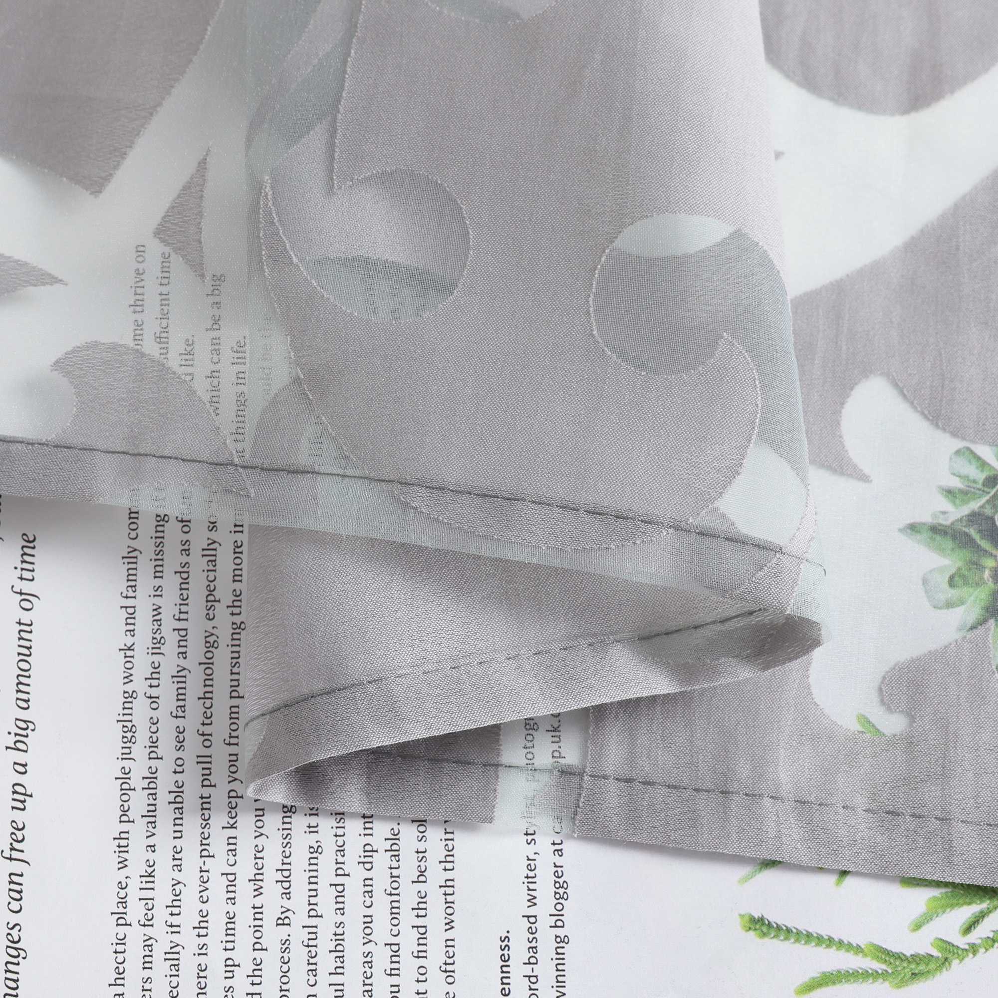 Scheibengardine Voile Bistrogardinen mit Schlaufen Modern Kurzgardine Ausbrenner Küche Kurzgardine Transparent - Joyswahl