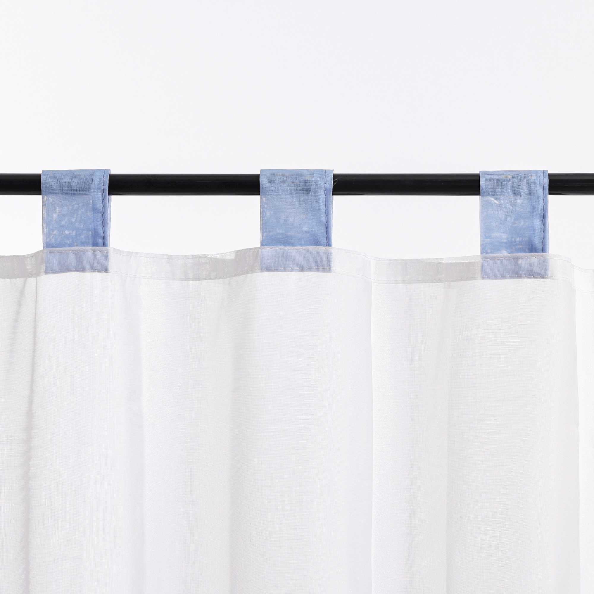 Scheibengardinen Bistrogardine Schlaufen Küche Gardinen Landhausstil Transparent Kurzstores mit kleiner Gänseblümchen-Stickerei - Joyswahl