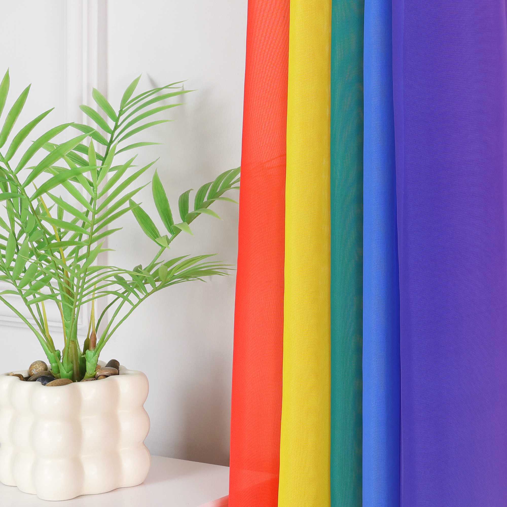 Joyswahl Voilevorhang in Regenbogenfarben - Joyswahl