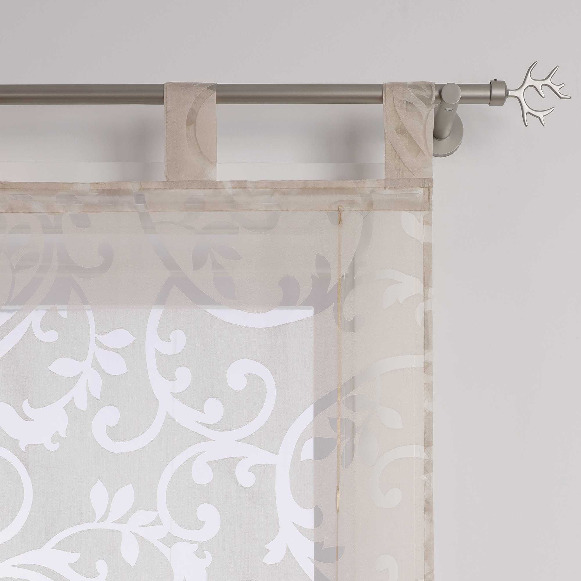 Transparente Schlaufengardine mit Blumenmuster Café Fenstergardine Raffrollos 1 Stück - Joyswahl