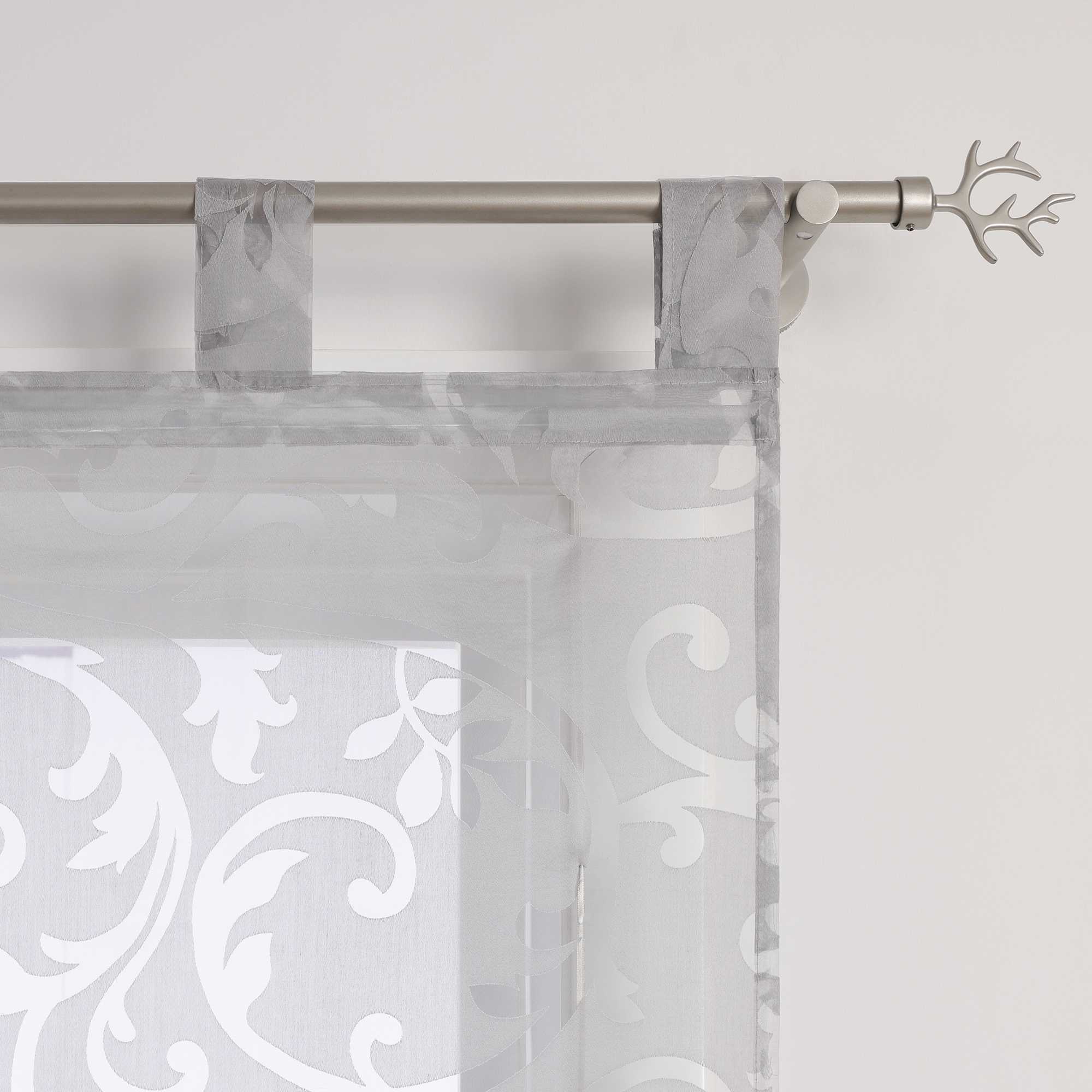 Transparente Schlaufengardine mit Blumenmuster Café Fenstergardine Raffrollos 1 Stück - Joyswahl