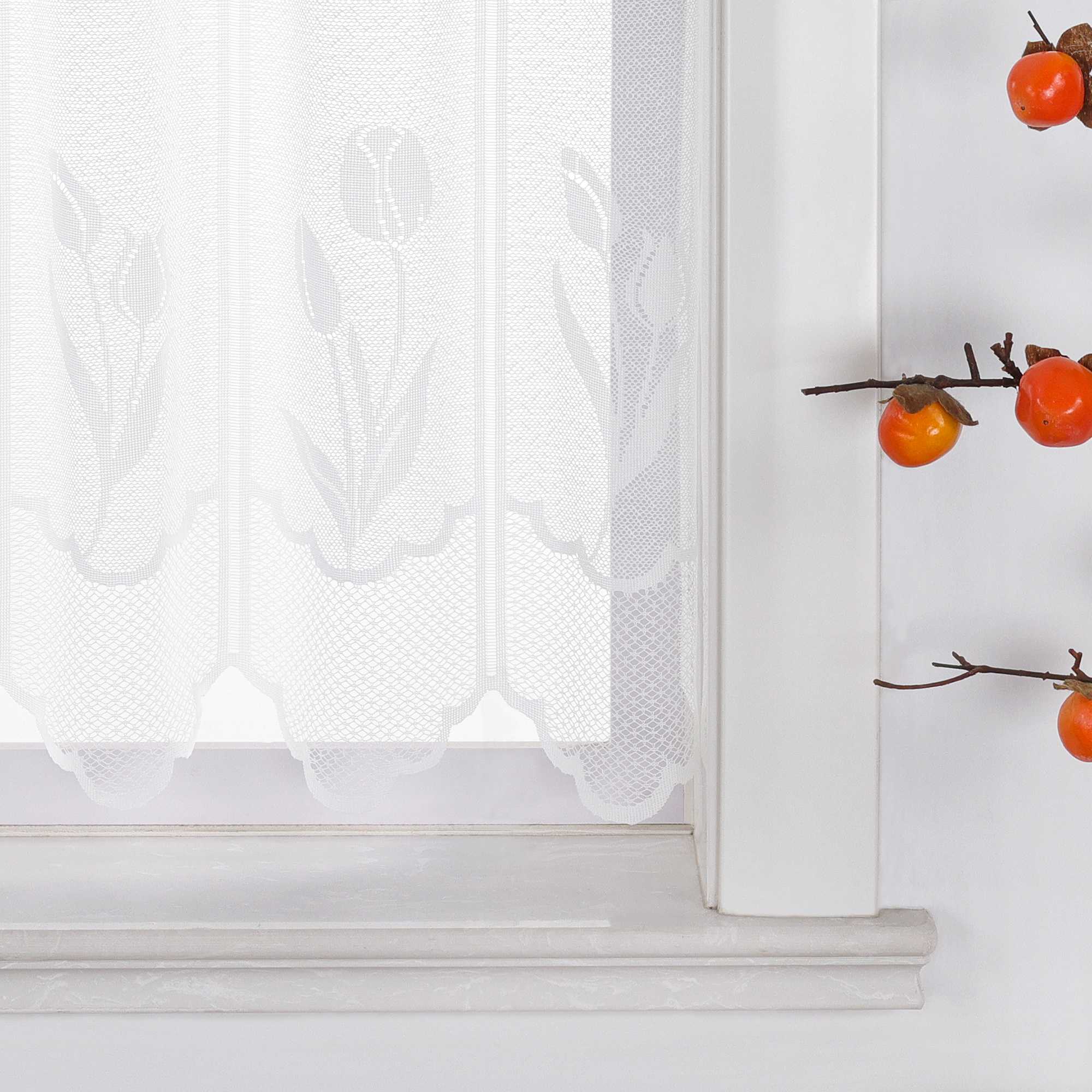 Transparent Scheibengardine mit Tulpen-Muster - Joyswahl