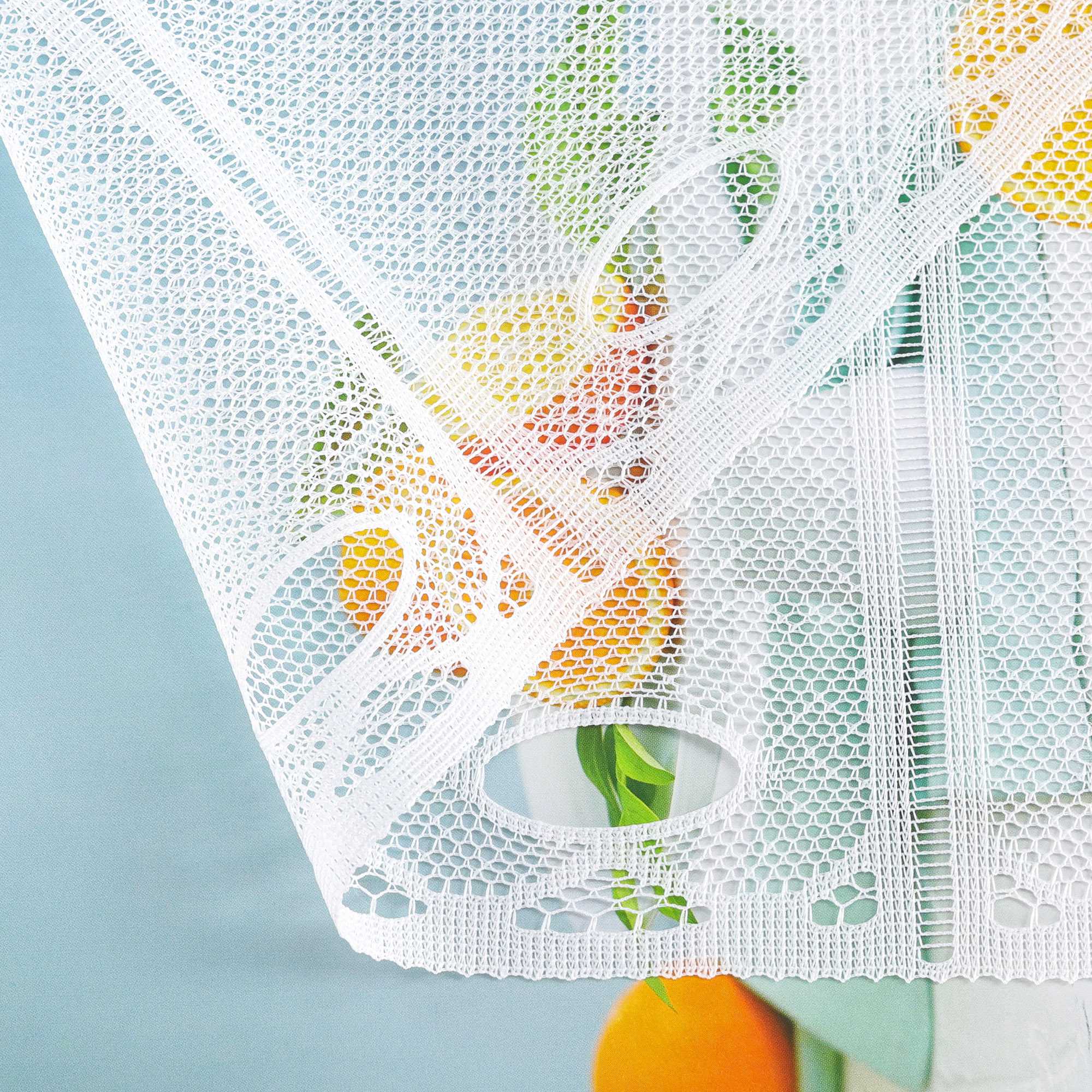Transparent Scheibengardine mit Tulpen-Muster - Joyswahl