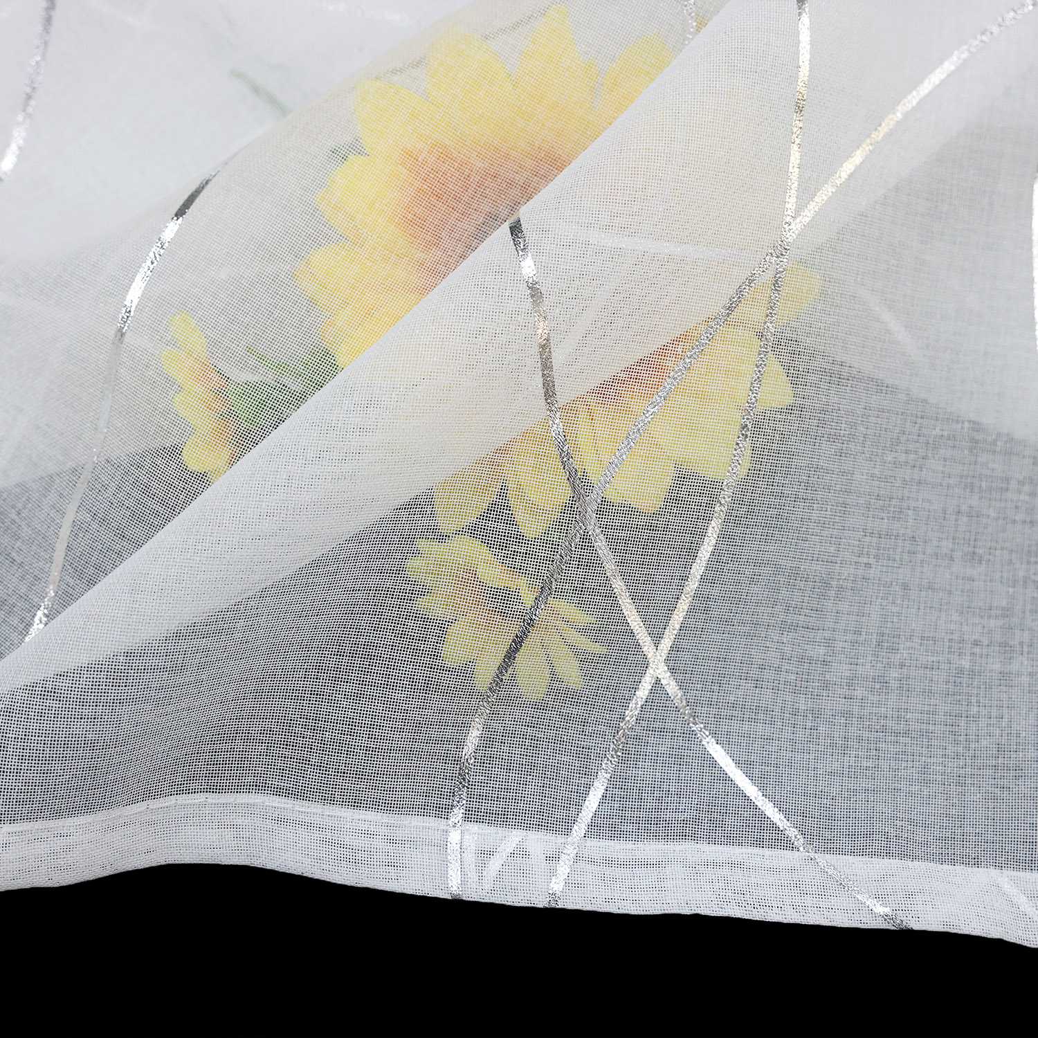 Scheibengardinen durch Tunnelzug Modern Bistrogardine Küchengardinen Landhausstil Kurzstores Wellenstreifen Transparent - Joyswahl