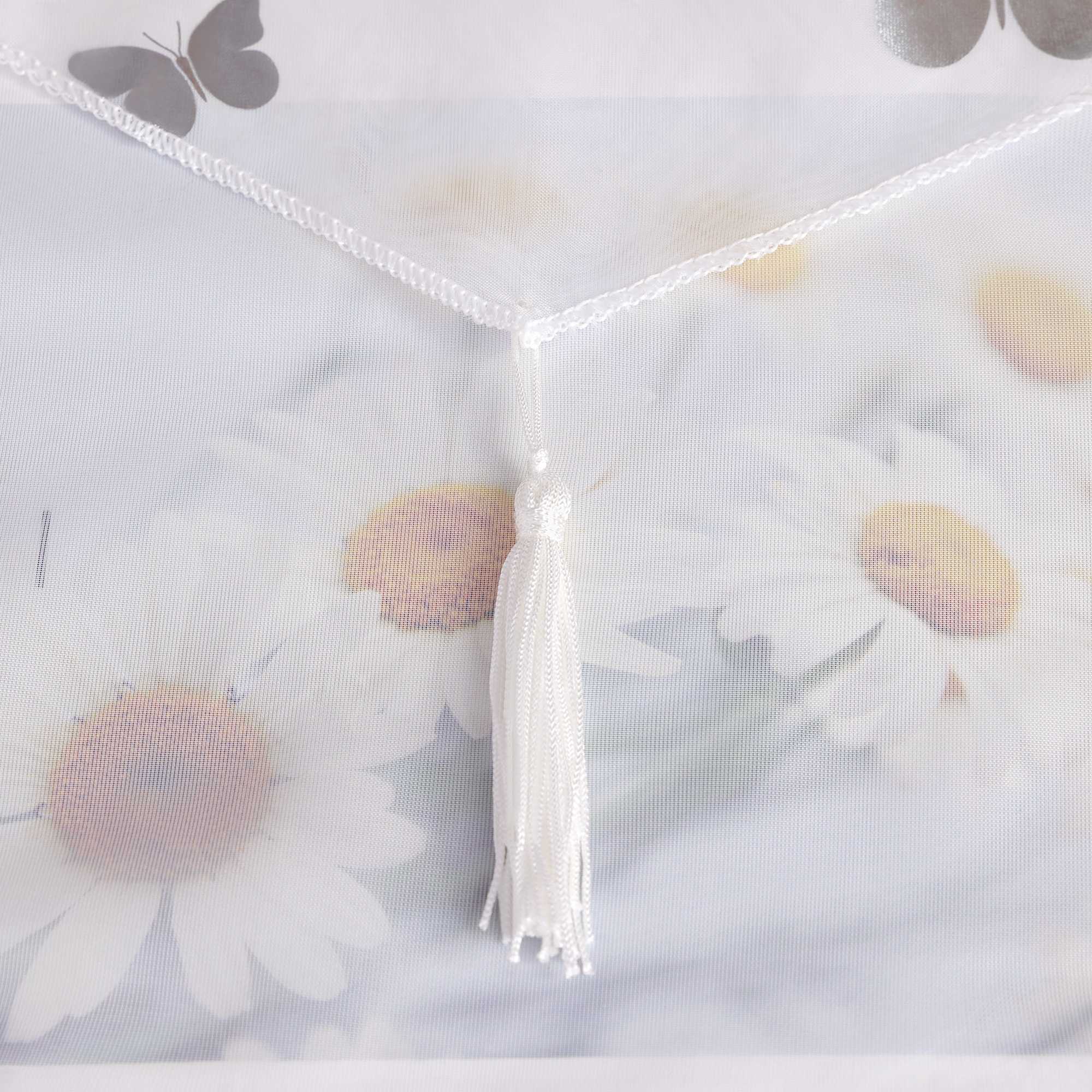 Scheibengardine Bistrogardine mit Schmetterlingsmuster Modern Voile Küche Gardinen Transparent 1 Stück - Joyswahl