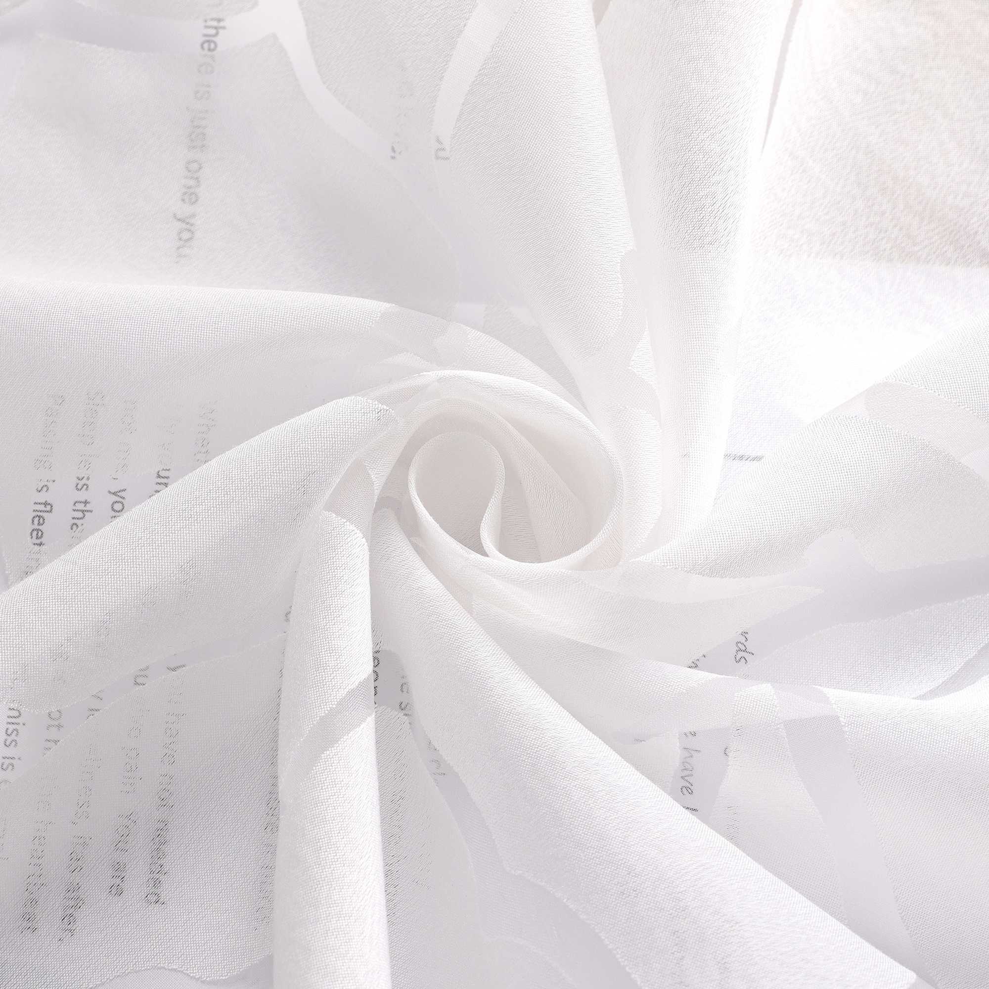 Scheibengardine aus Polyester mit Linienmuster und Zweigmotiv halbtransparent 1 stück - Joyswahl
