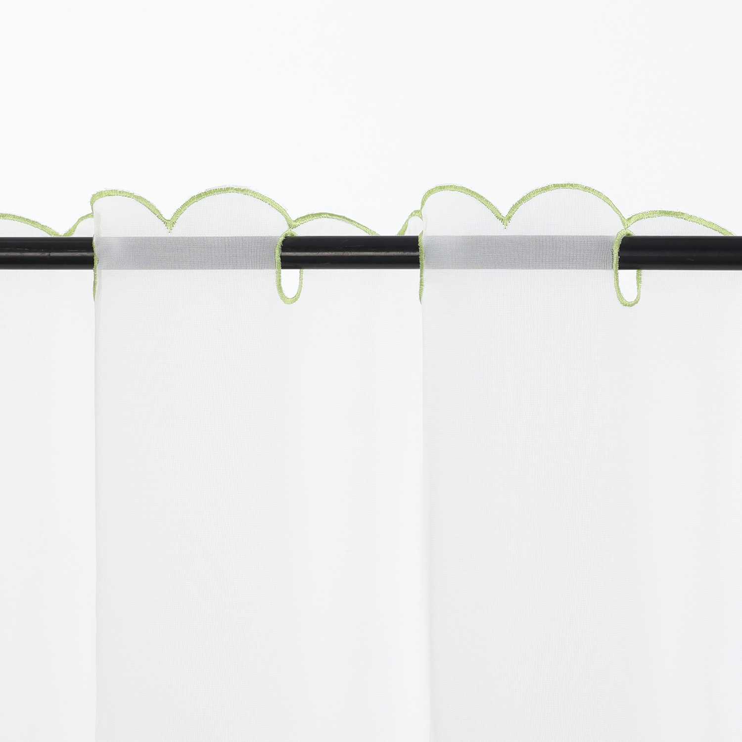 Farbige Stickerei Voile Scheibengardine Transparenter Café Vorhang Kurzstore mit Blüten-Stickerei - Joyswahl