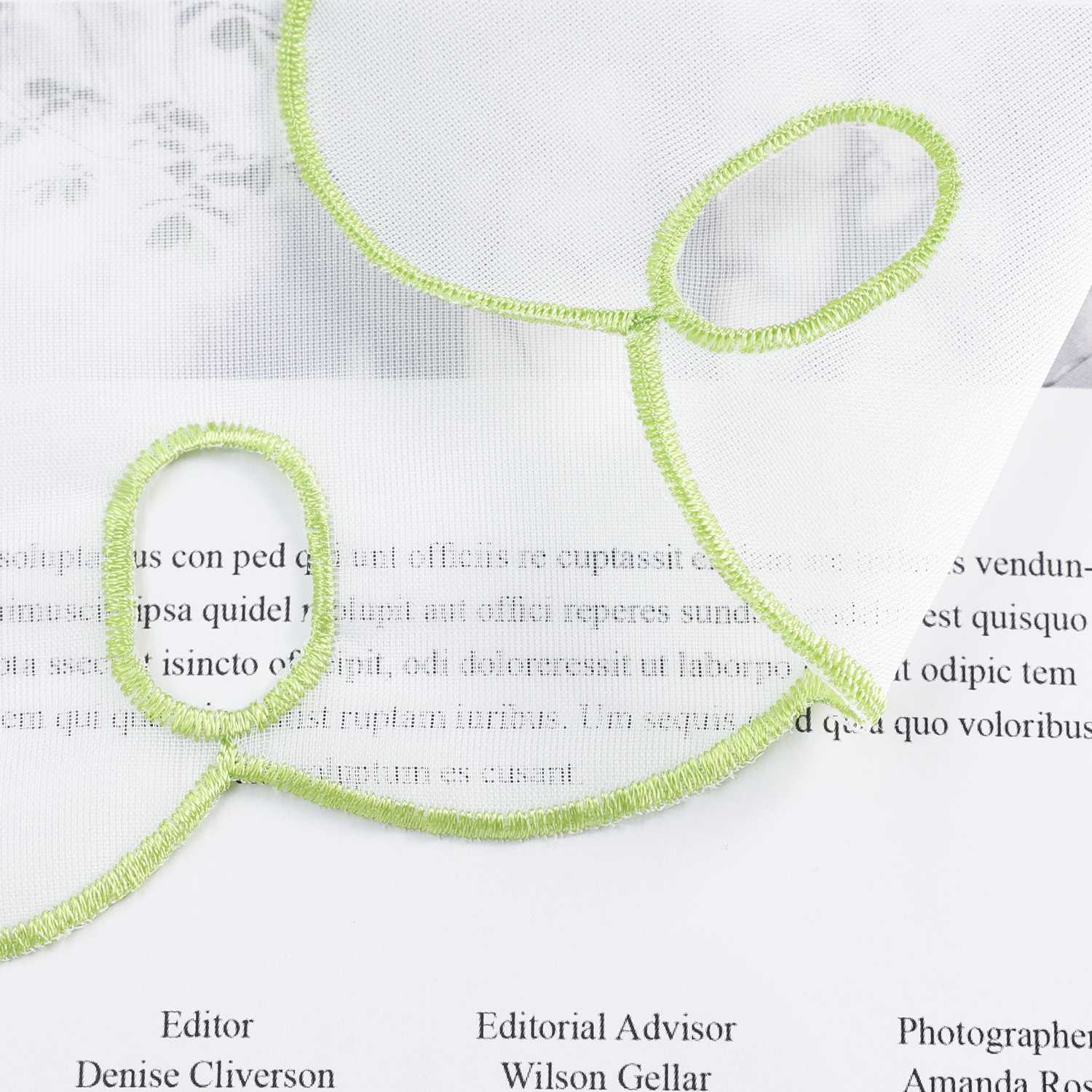 Farbige Stickerei Voile Scheibengardine Transparenter Café Vorhang Kurzstore mit Blüten-Stickerei - Joyswahl